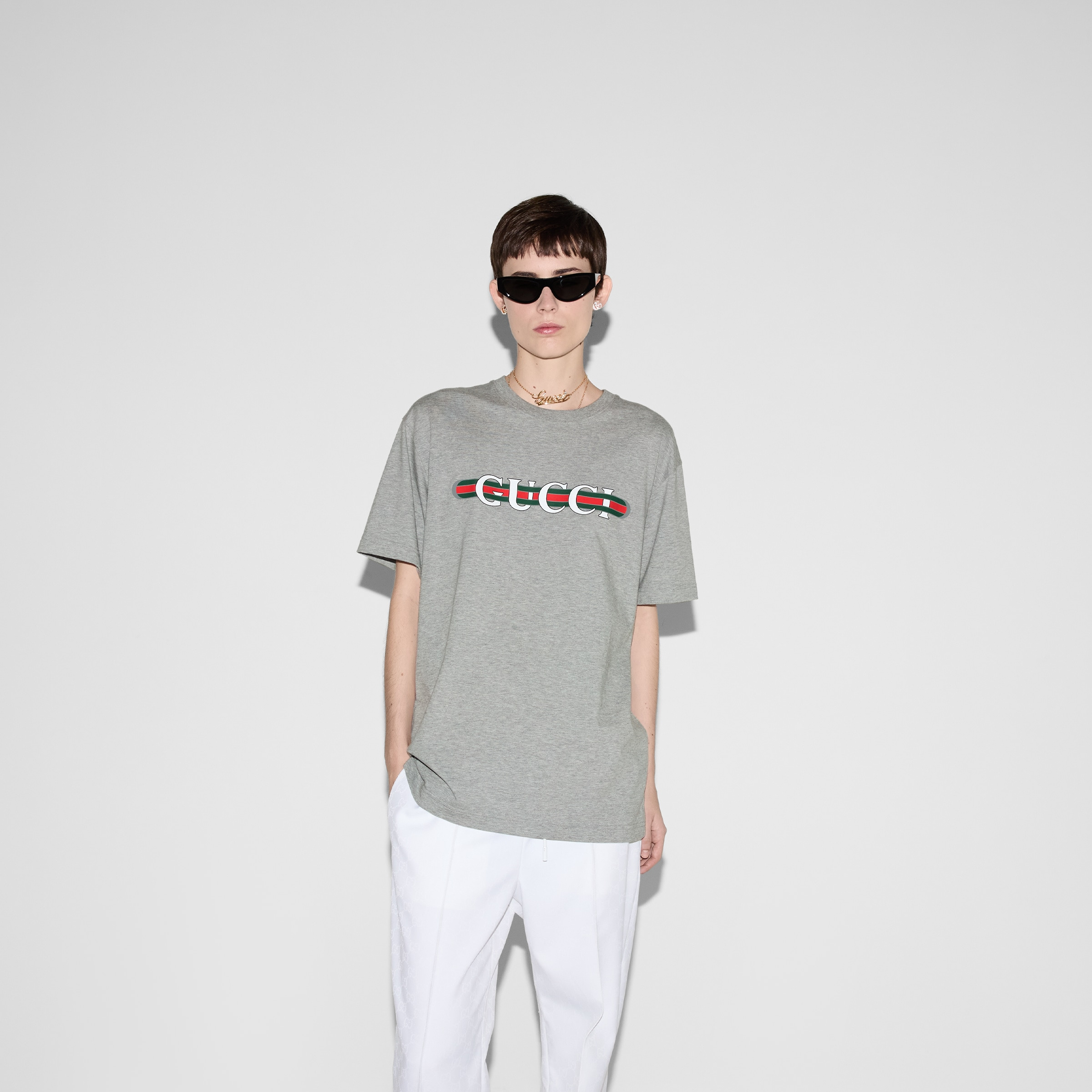 Cotton jersey T-shirt with print - 3