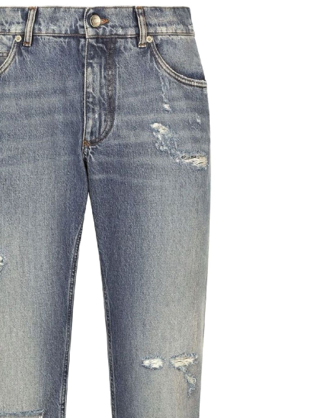 distressed logo-plaque jeans - 2
