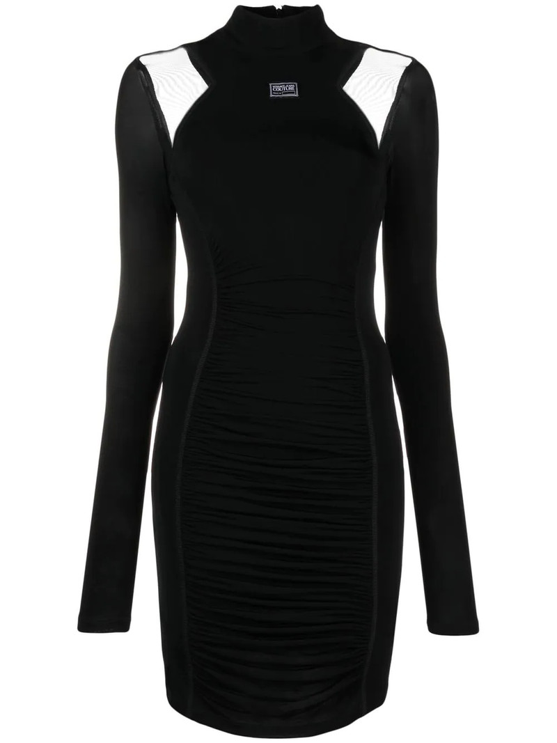 mesh-panel mini dress 1