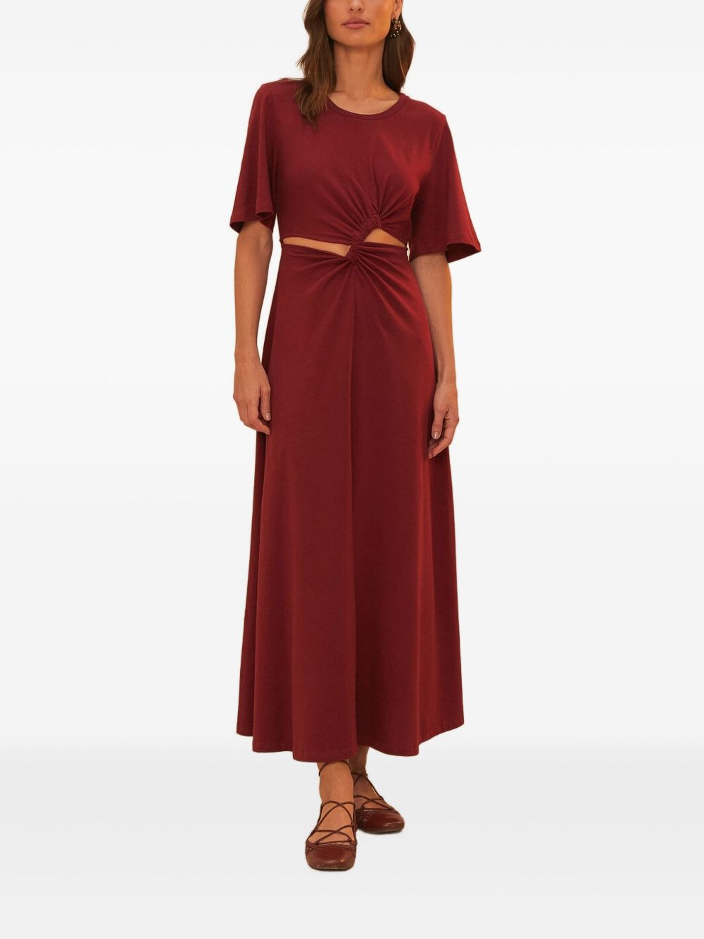 twist-detail cut-out midi dress - 2