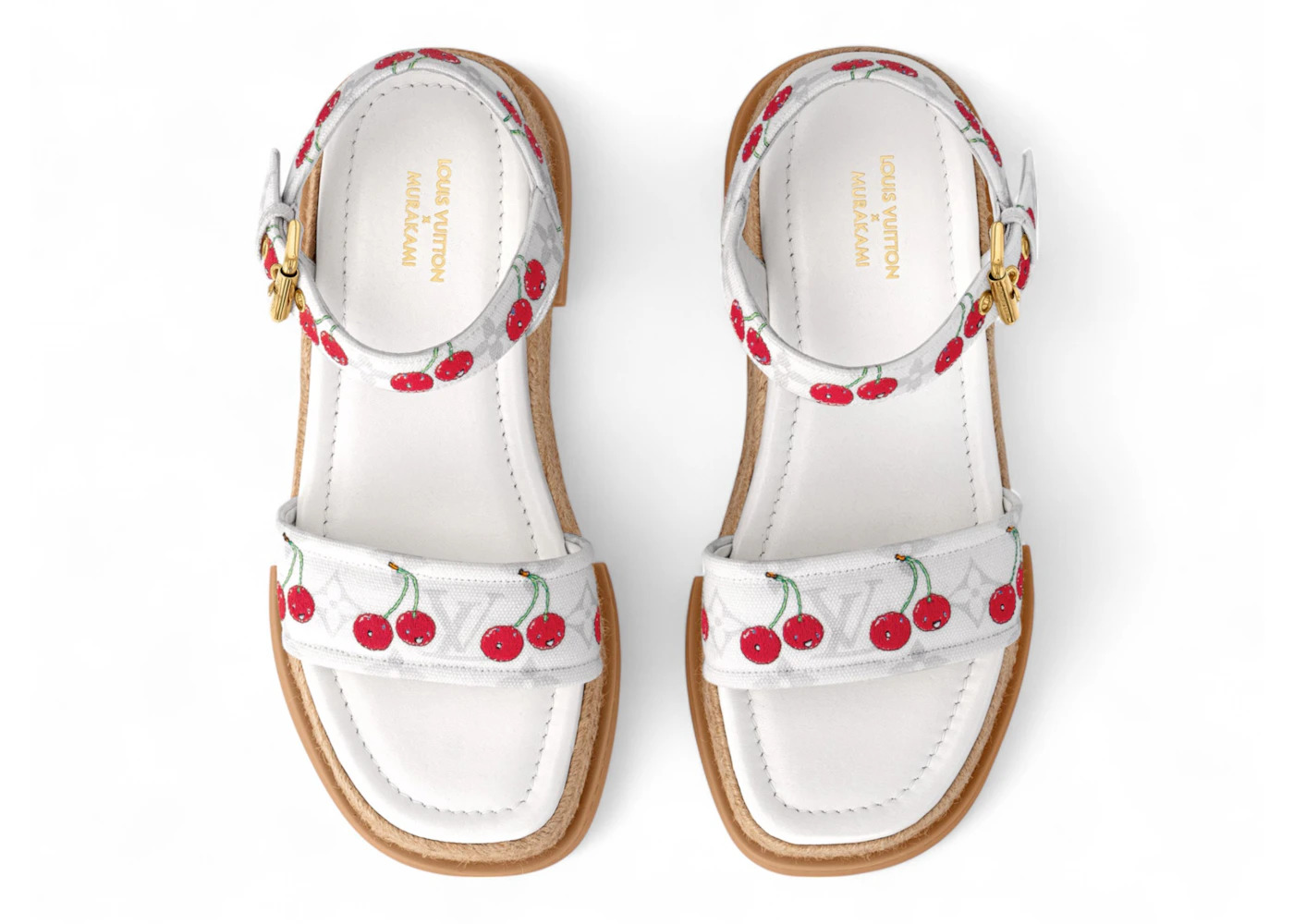 Louis Vuitton Cherry Maya Platform Sandal x Takashi Murakami White - 3