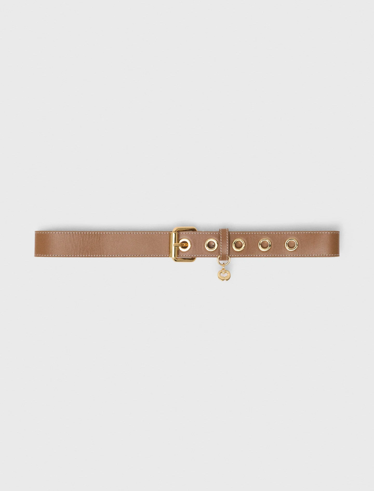Leather belt with eyelets - 1