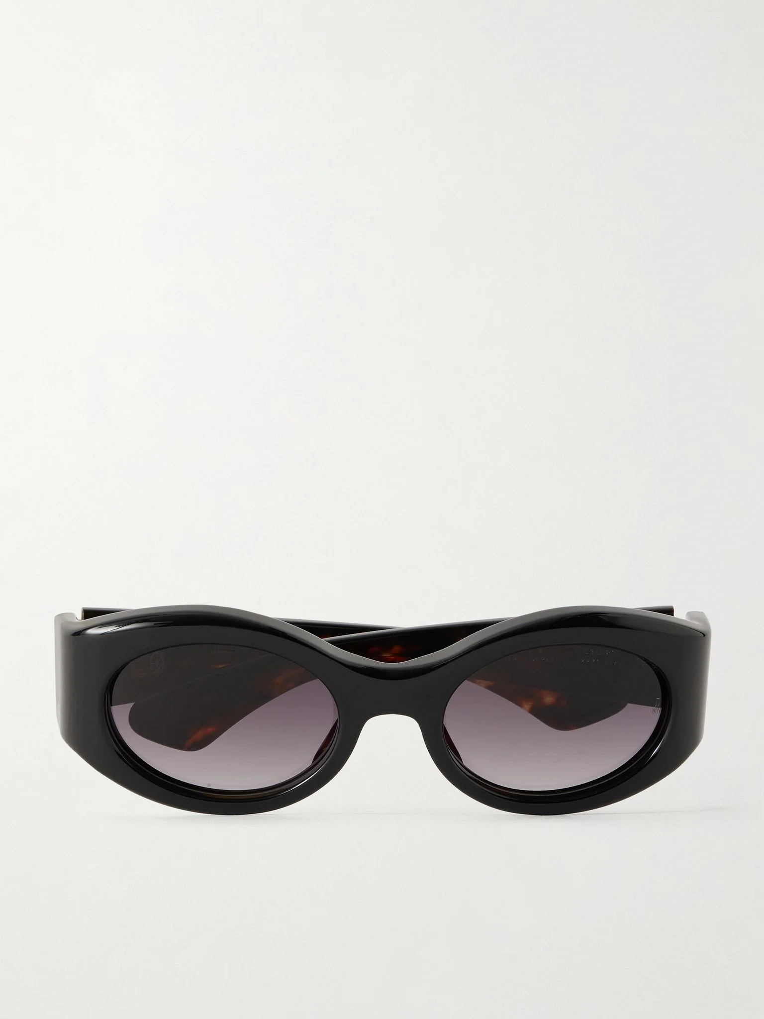 Gia oversized oval-frame acetate sunglasses Black - 1