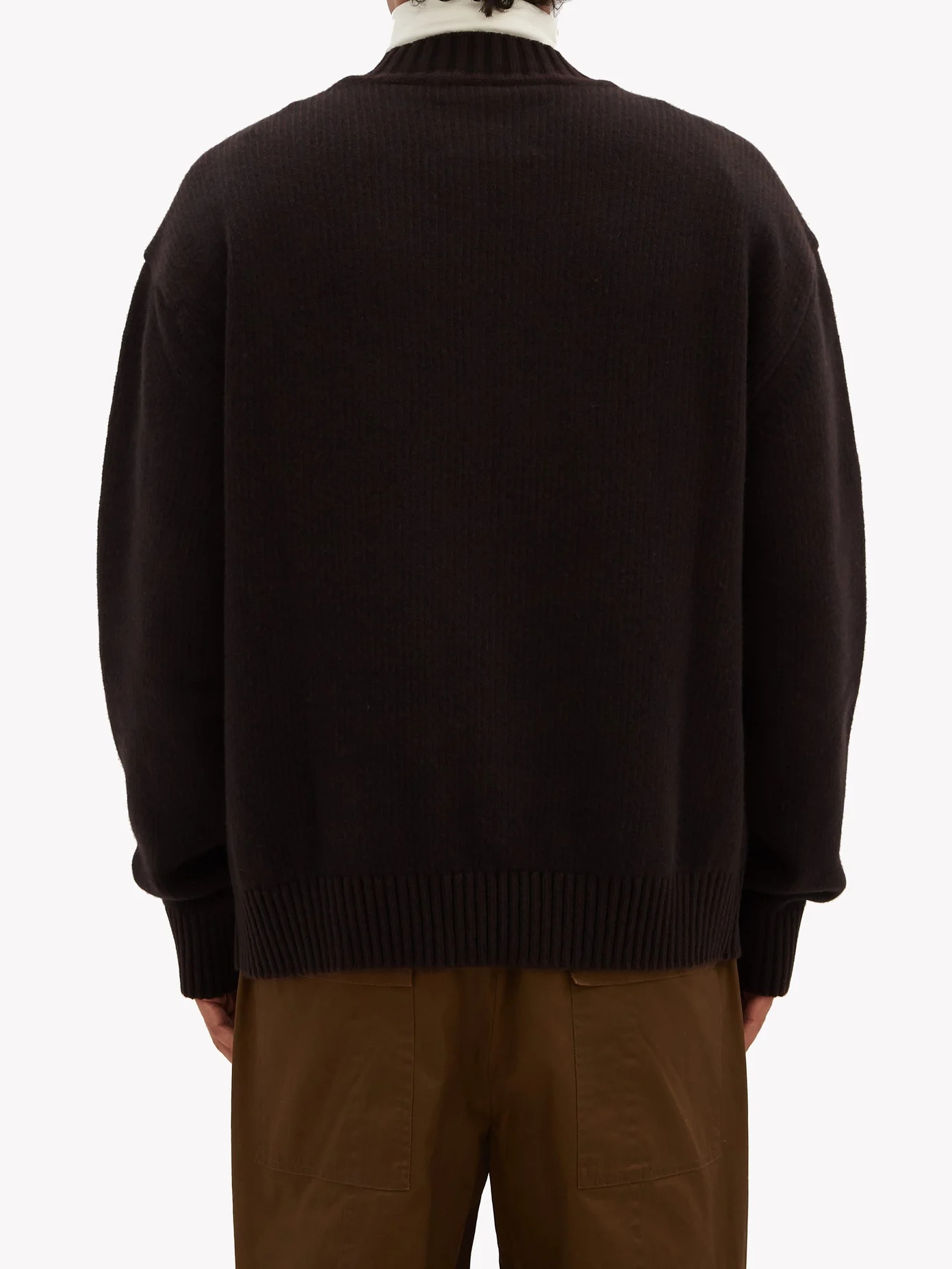 Rib-knitted wool sweater - 5