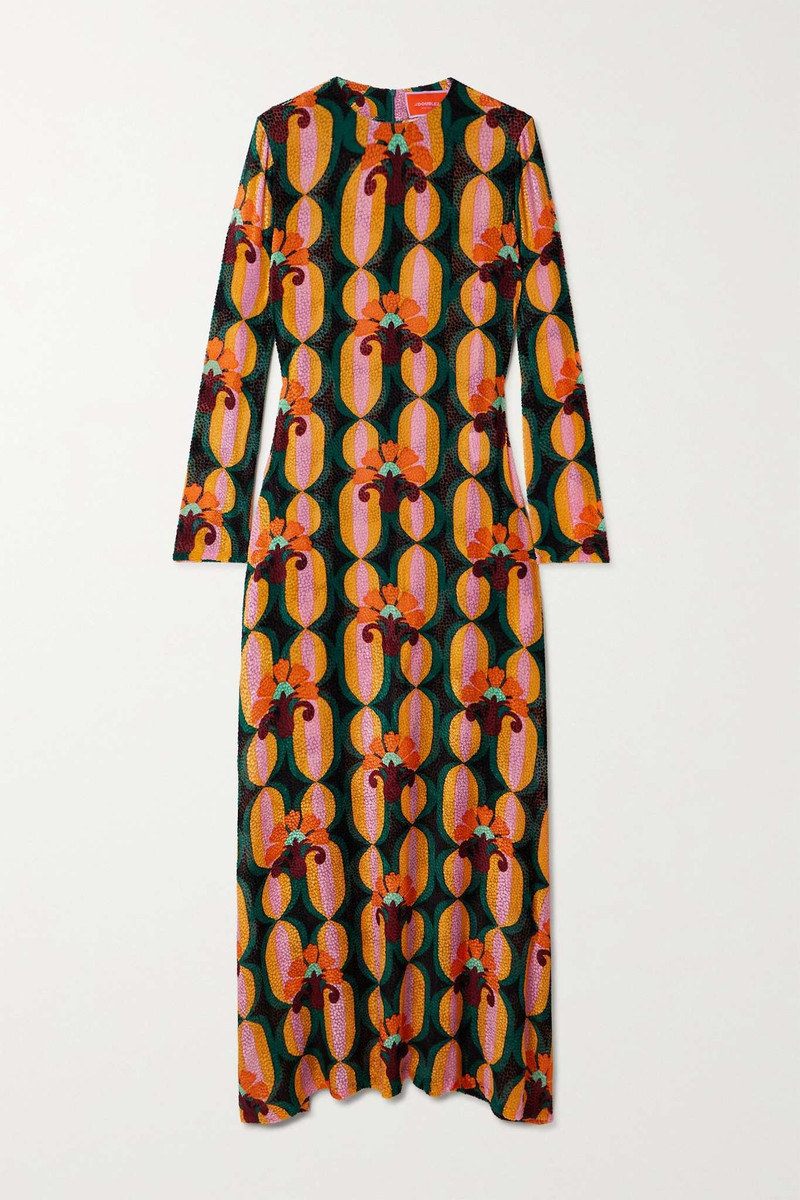 Swing devoré-velvet maxi dress 1