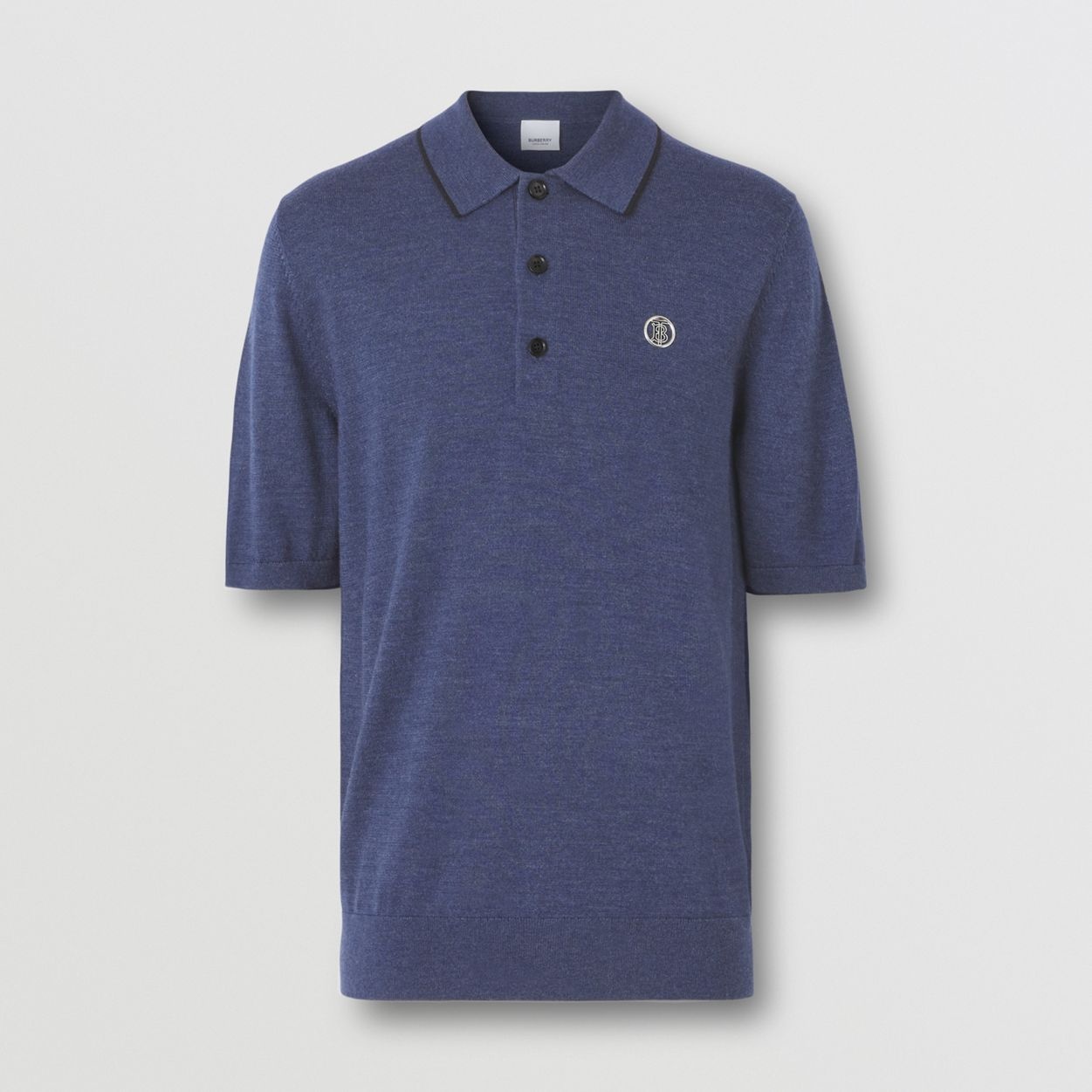 Monogram Motif Wool Silk Cashmere Polo Shirt - 1