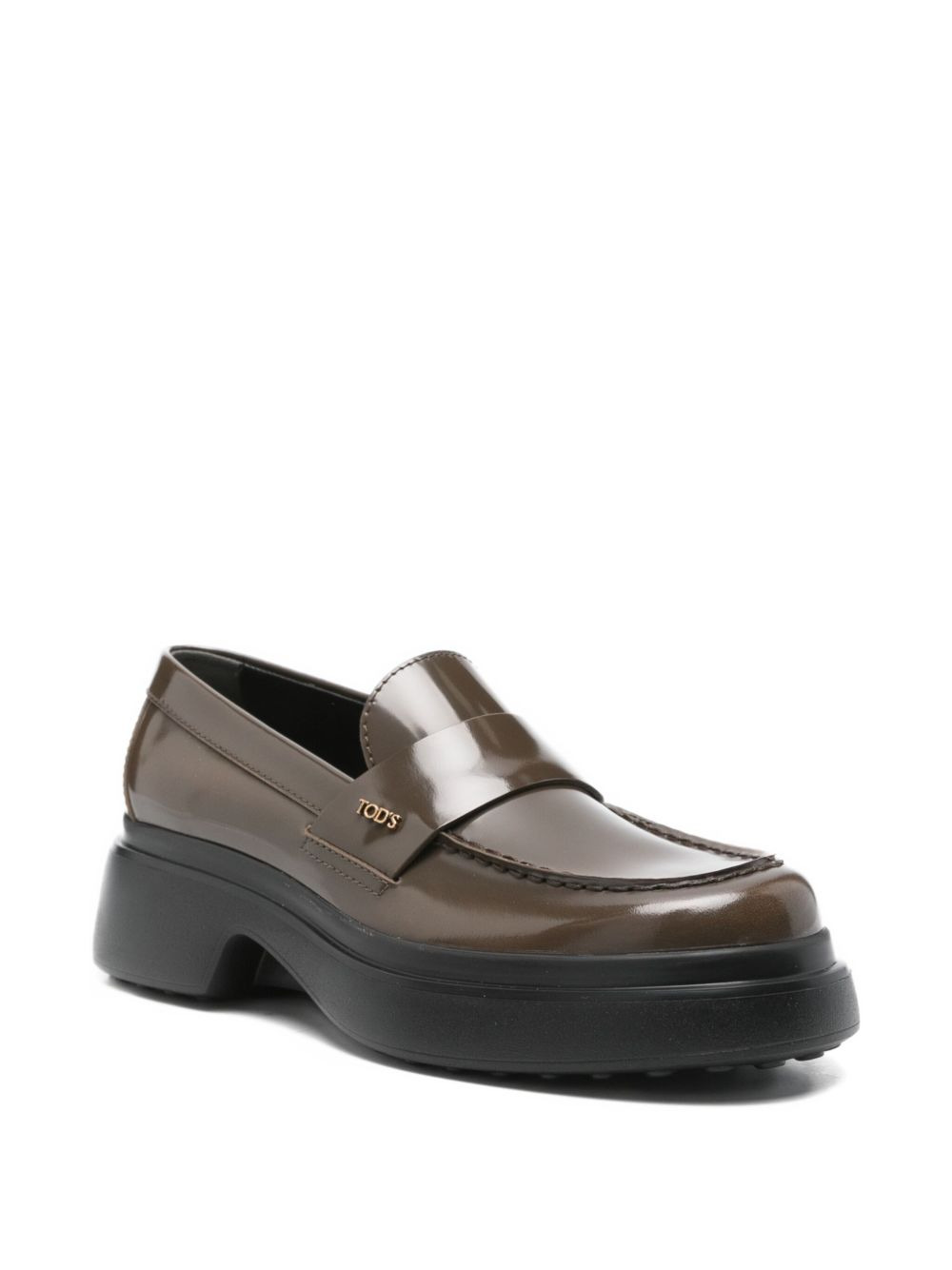 leather platform loafers - 2