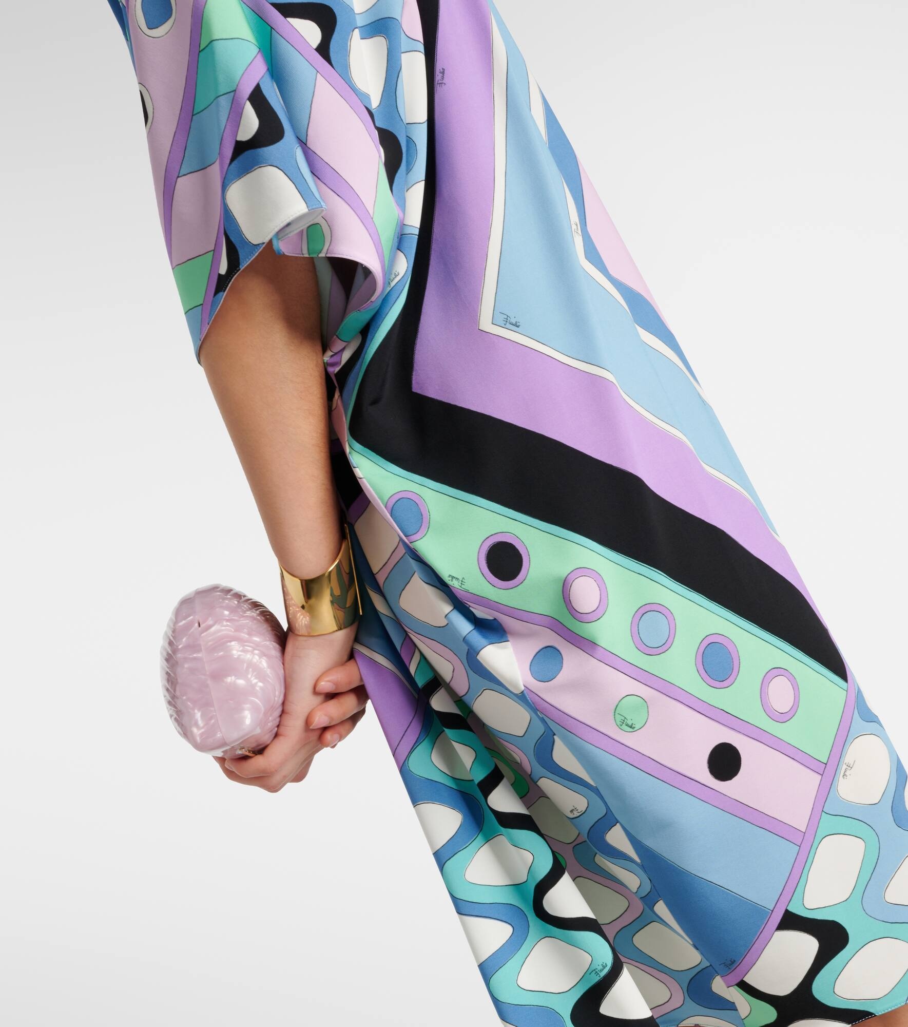 Vivara-print jersey satin kaftan - 5