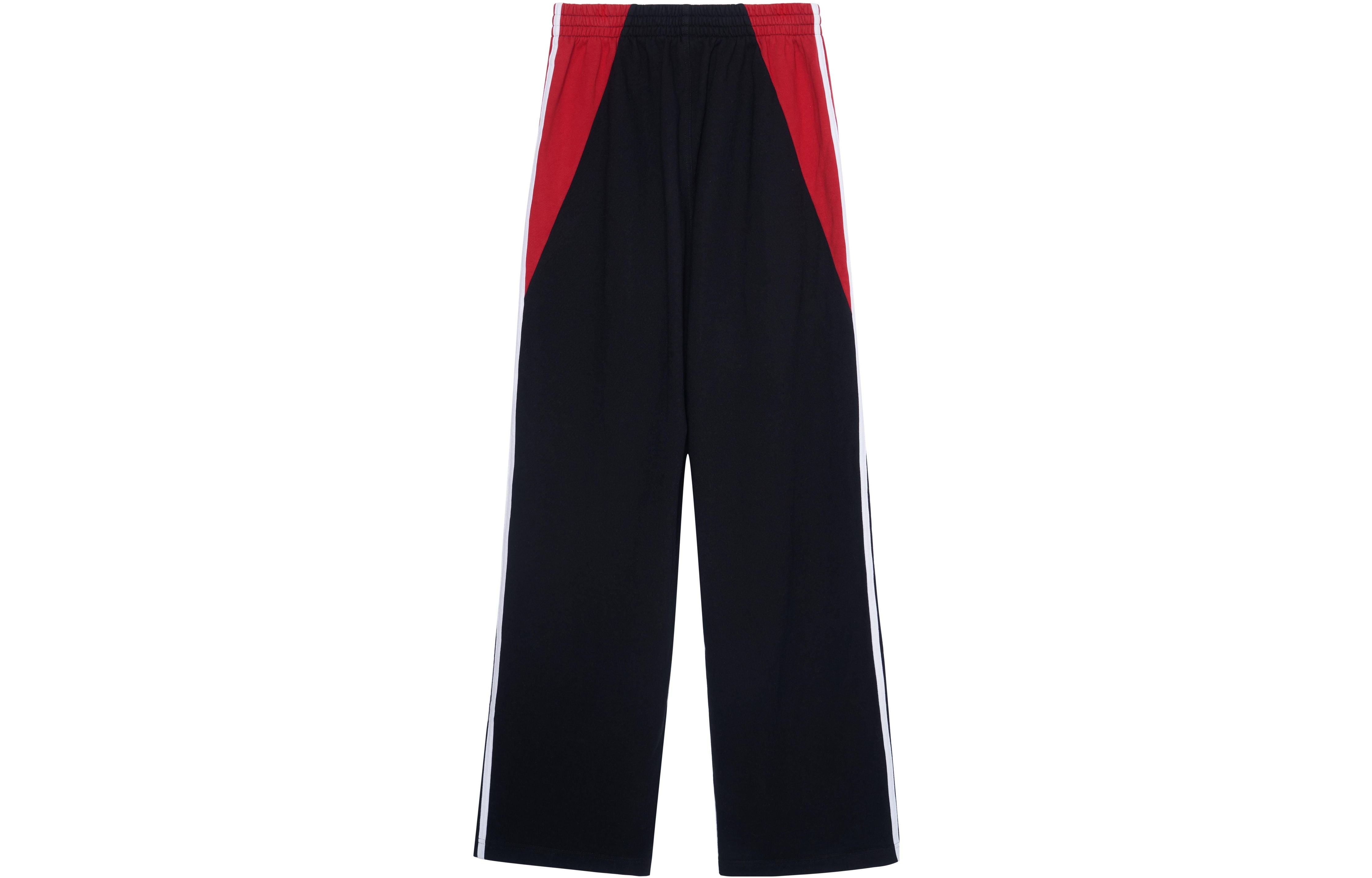 Balenciaga x adidas Fleece Baggy Sweatpants 'Black White Red' 723970TNVN56278 - 2