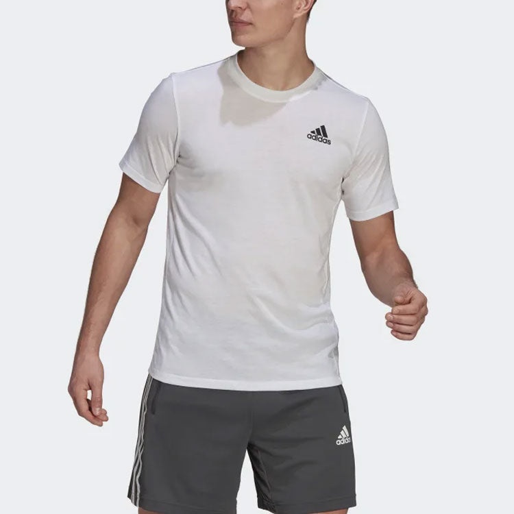 adidas Solid Color logo Sports Short Sleeve White GR0517 - 2