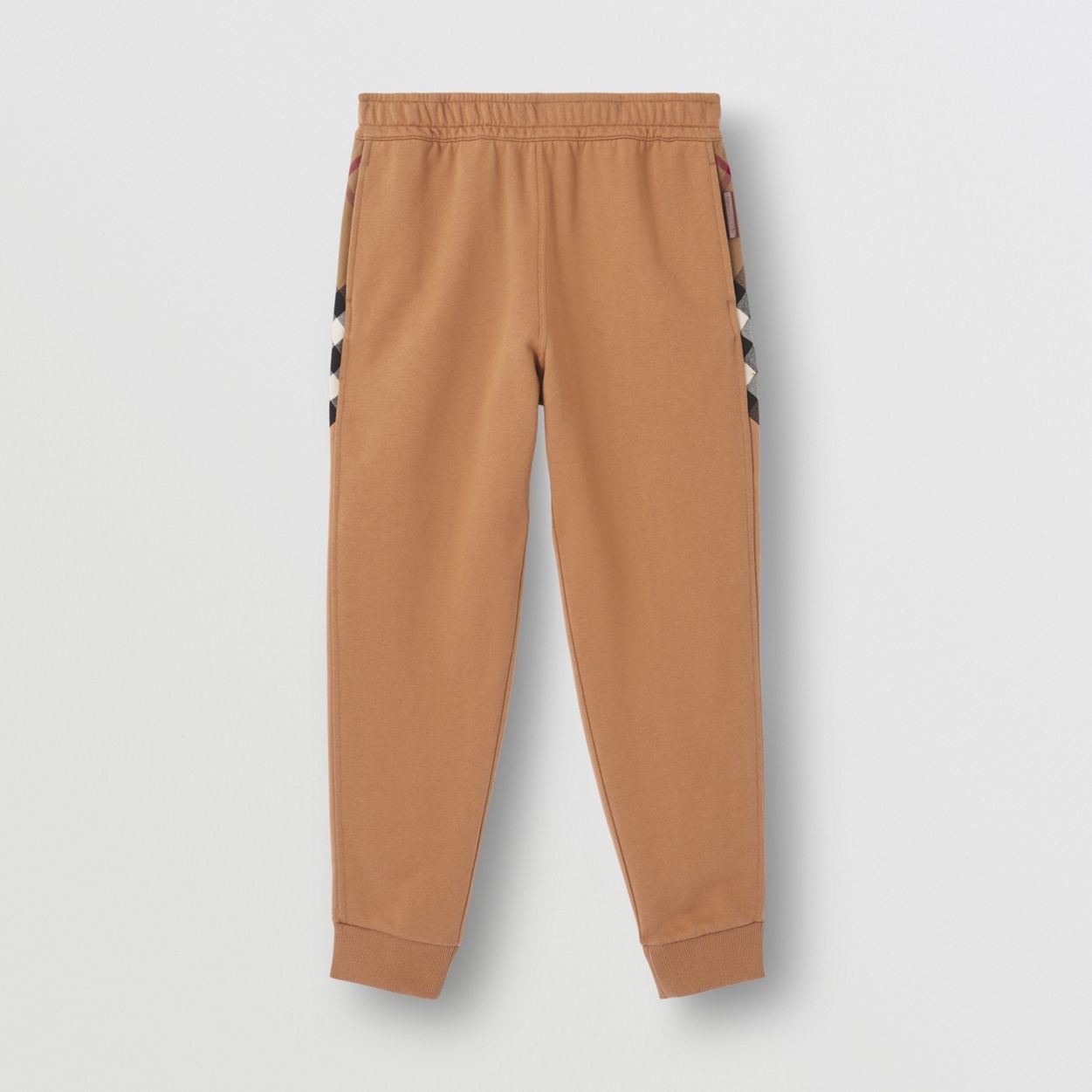 Check Panel Cotton Jogging Pants - 1