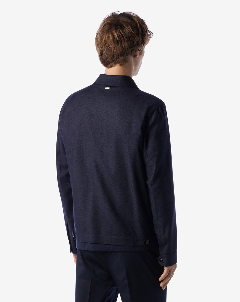 Navy blue pure silk jacket 3