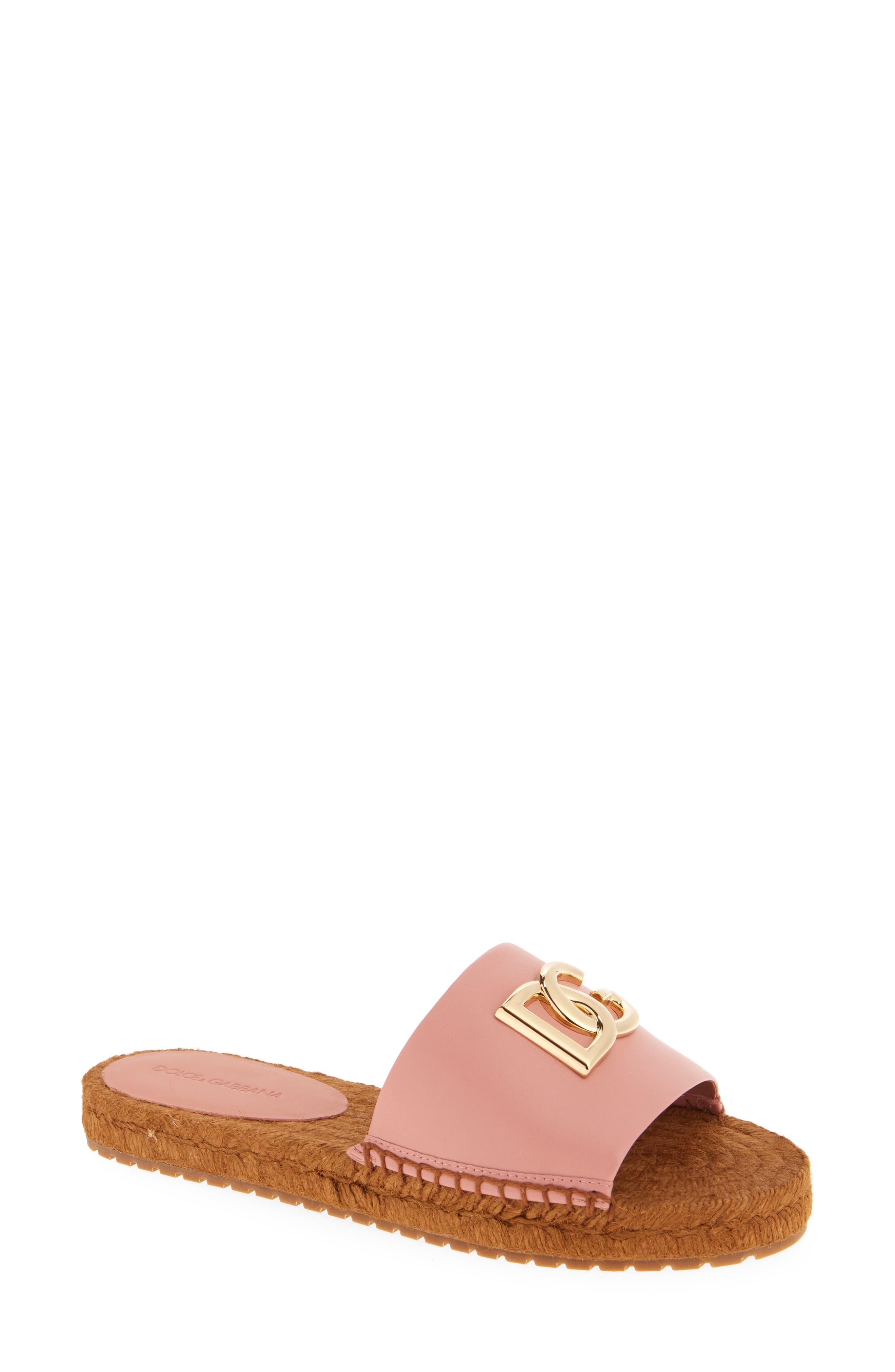 Dolce&Gabbana DG Logo Espadrille Flat Sandal in Rosa at Nordstrom - 1