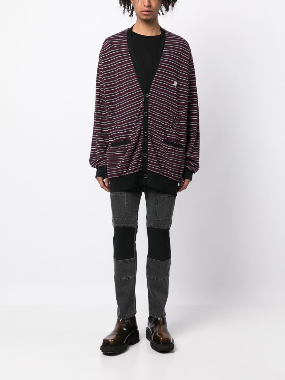 striped cotton cardigan - 2