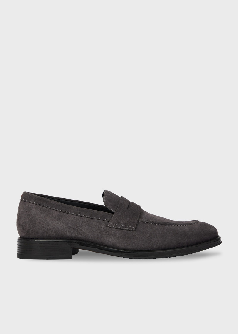 Dark Grey Suede 'Pierce' Loafers 1