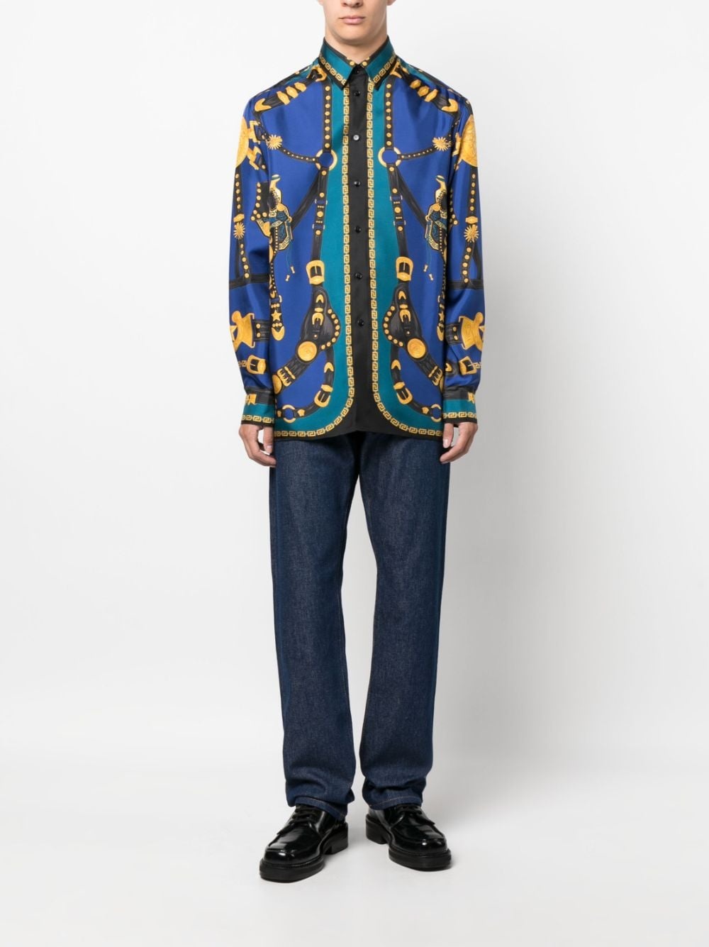 Medusa Head-detailed straight-leg jeans - 2