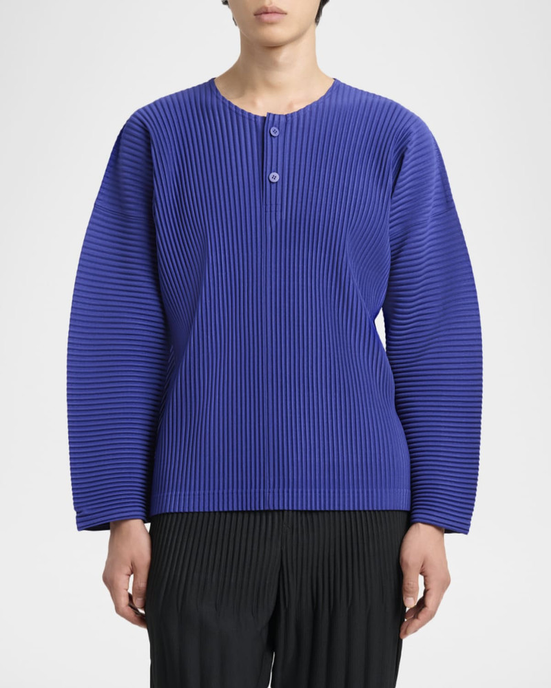 Men's Monthly Colors Pleated Long-Sleeve Shirt 4