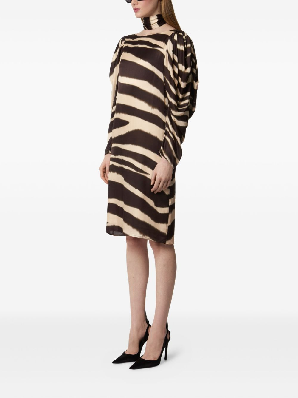 zebra-print midi dress - 3