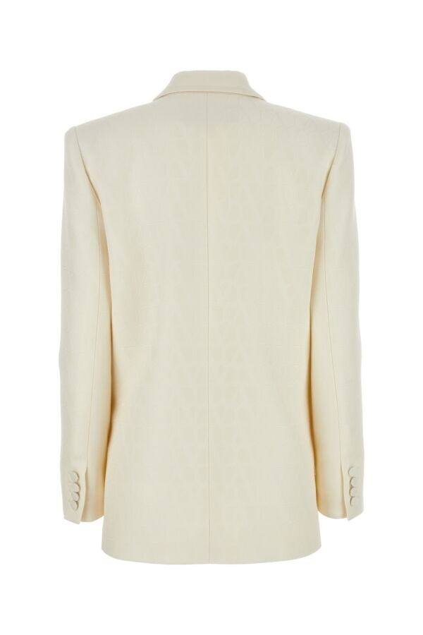 Valentino Garavani Woman Ivory Crepe Blazer - 2