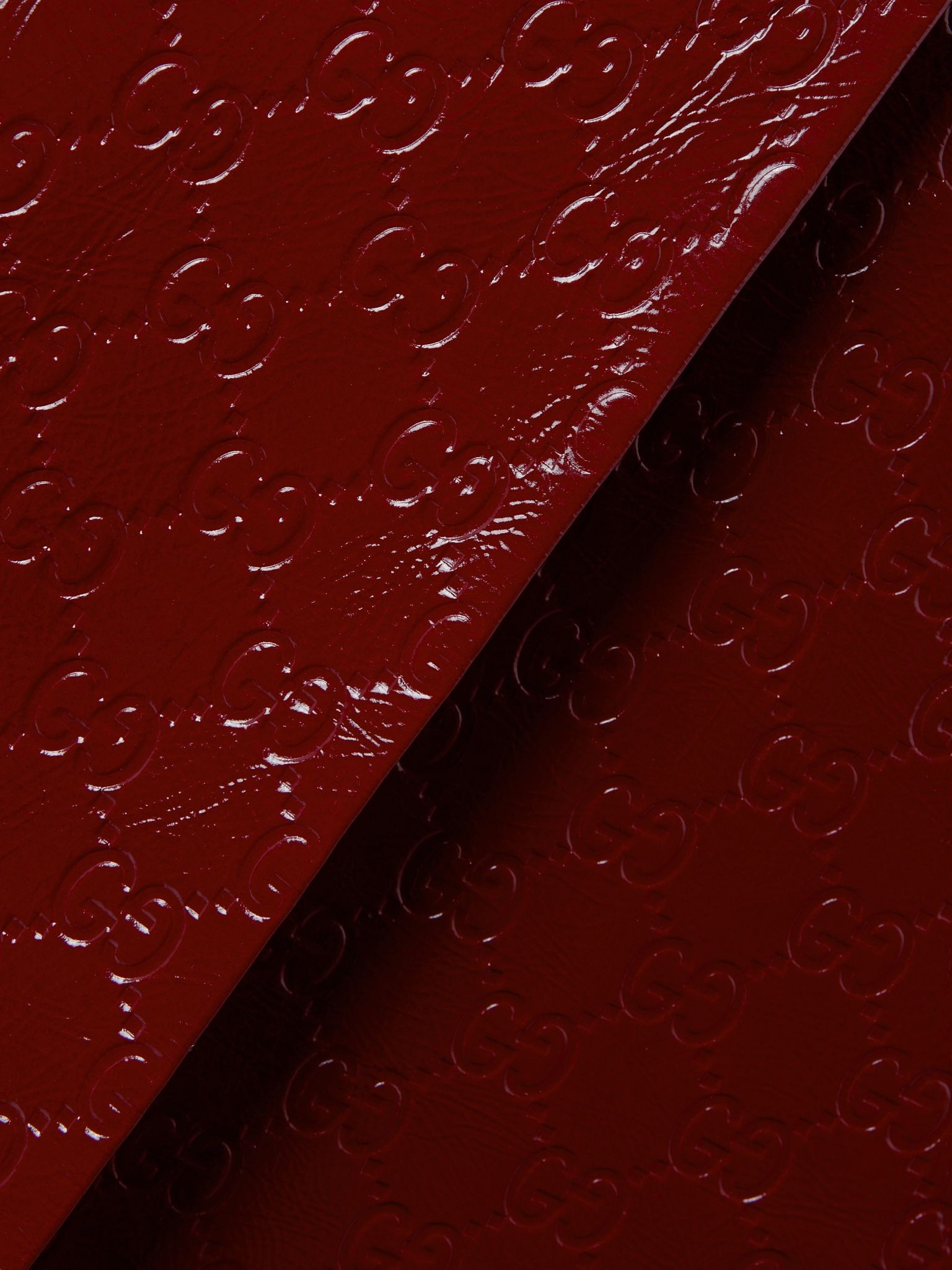 Embossed crinkled patent-leather skirt Red - 5