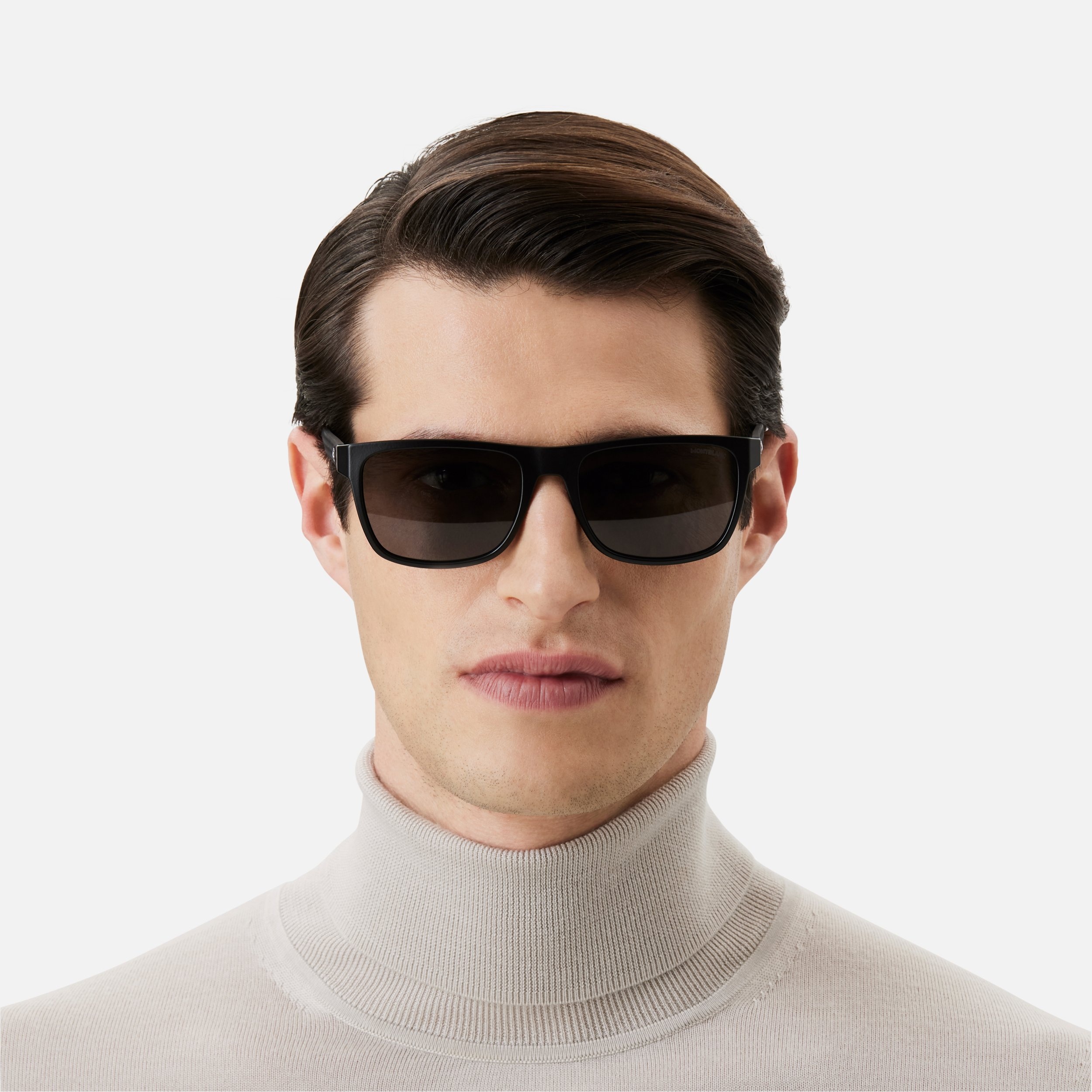 Rectangular Sunglasses with Black-Colored Injected Frame - 3