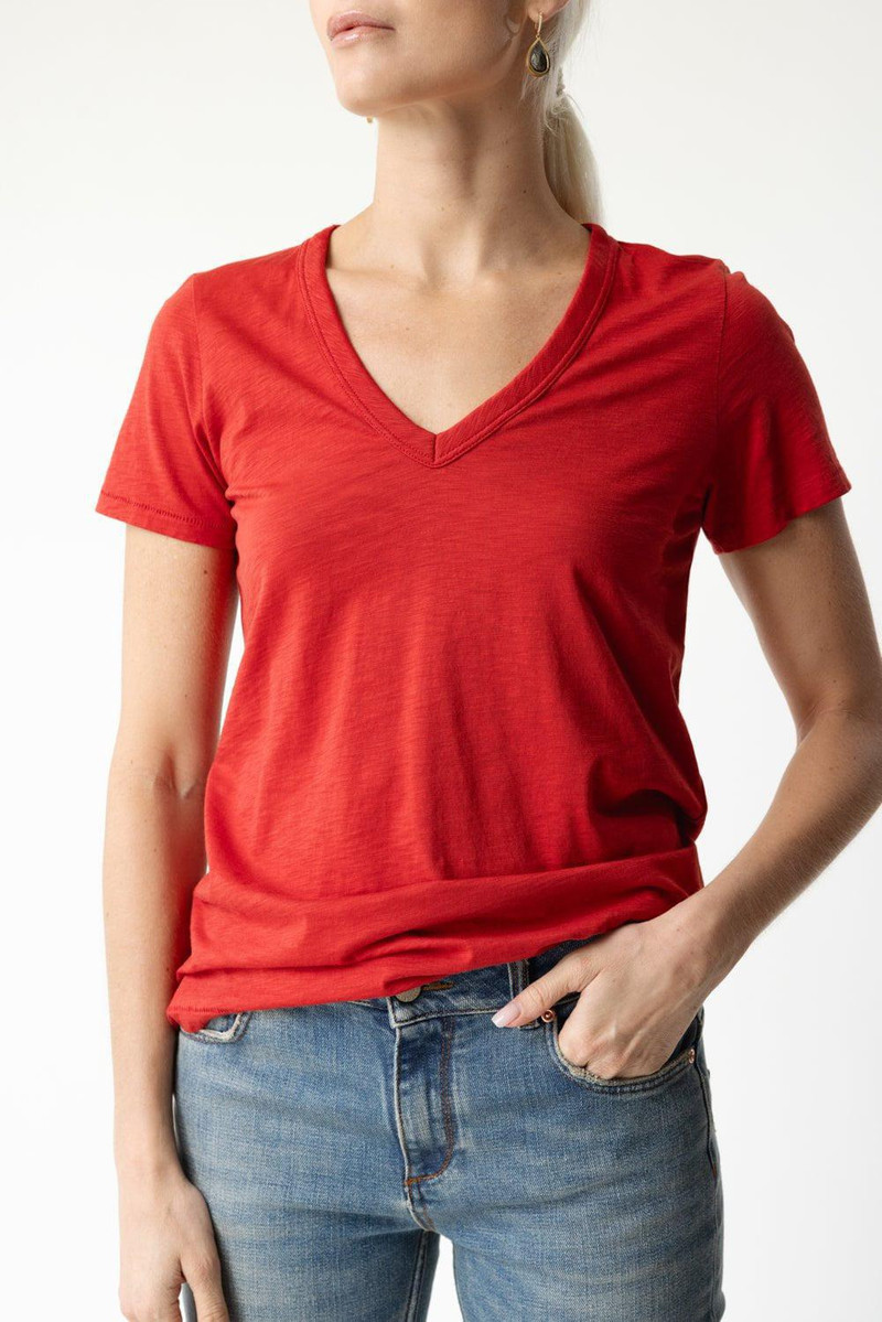 rag & bone The Slub Vee - Red outlook