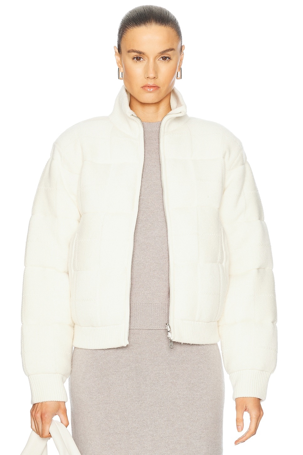 Quilted Cashmere Blend Reversible Puffer Jacket - 3