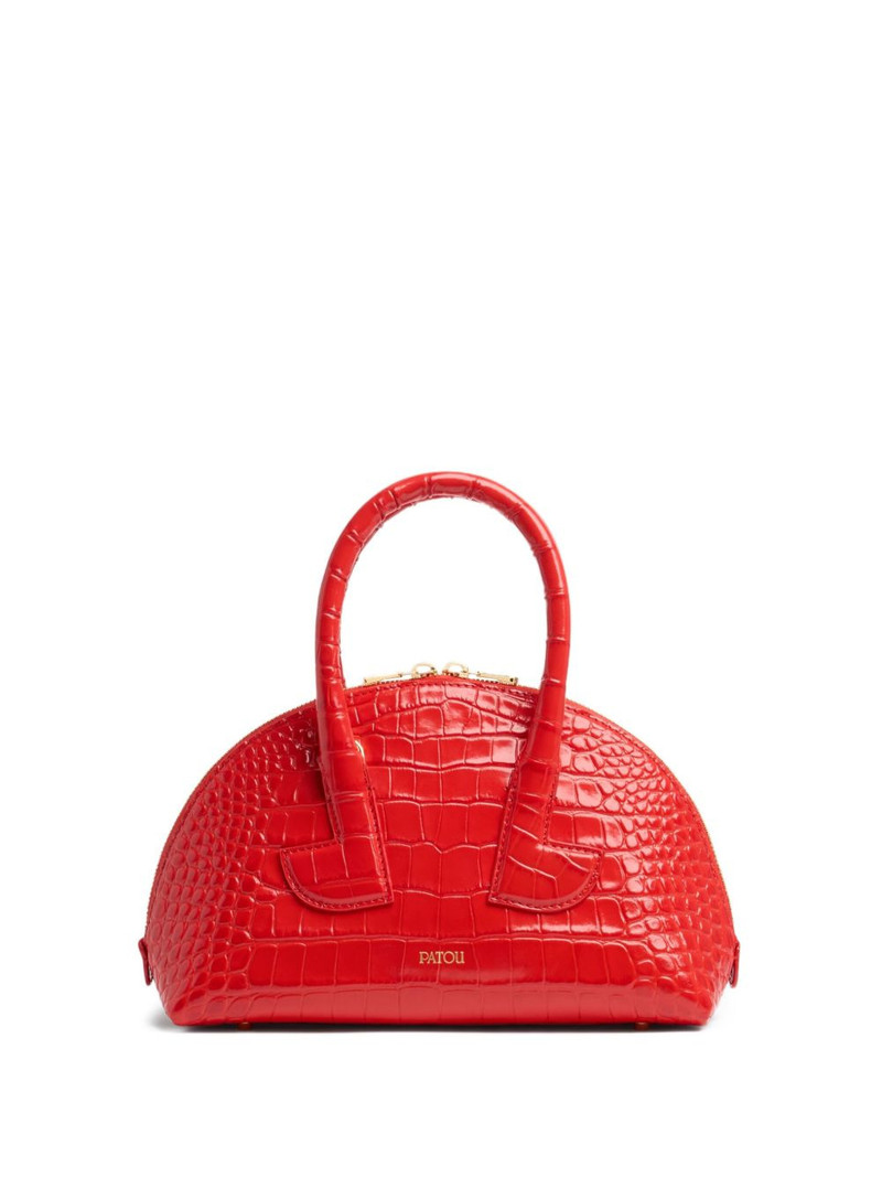 Le Patou Bowling crocodile-embossed half-moon bag 1