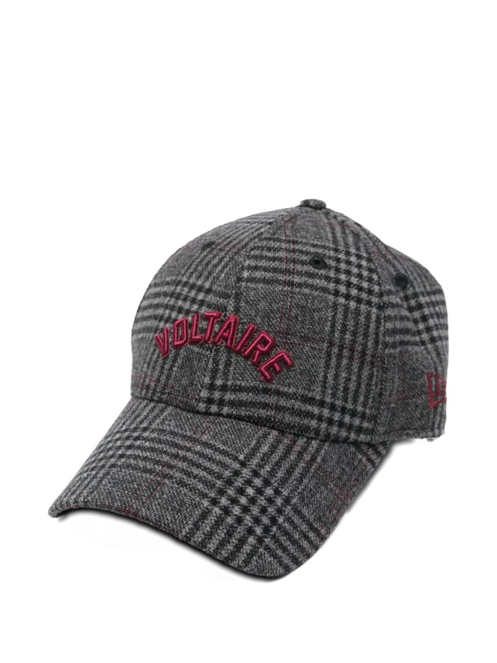 logo-embroidered checked cap - 1