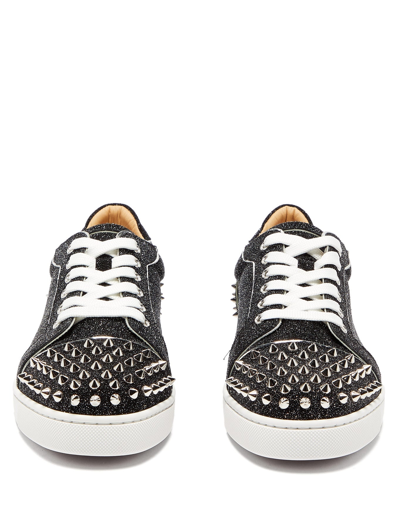 Vieira 2 spiked glittered-leather trainers - 4