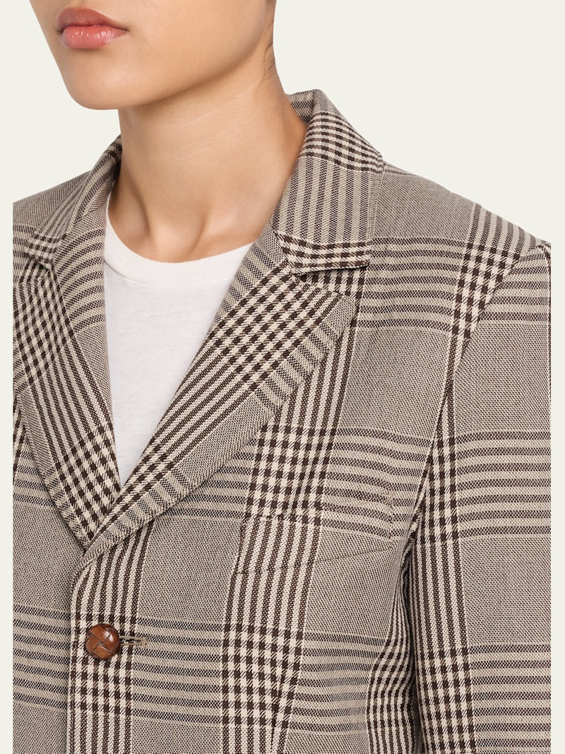 Plaid Double-Face Wool Blazer 5