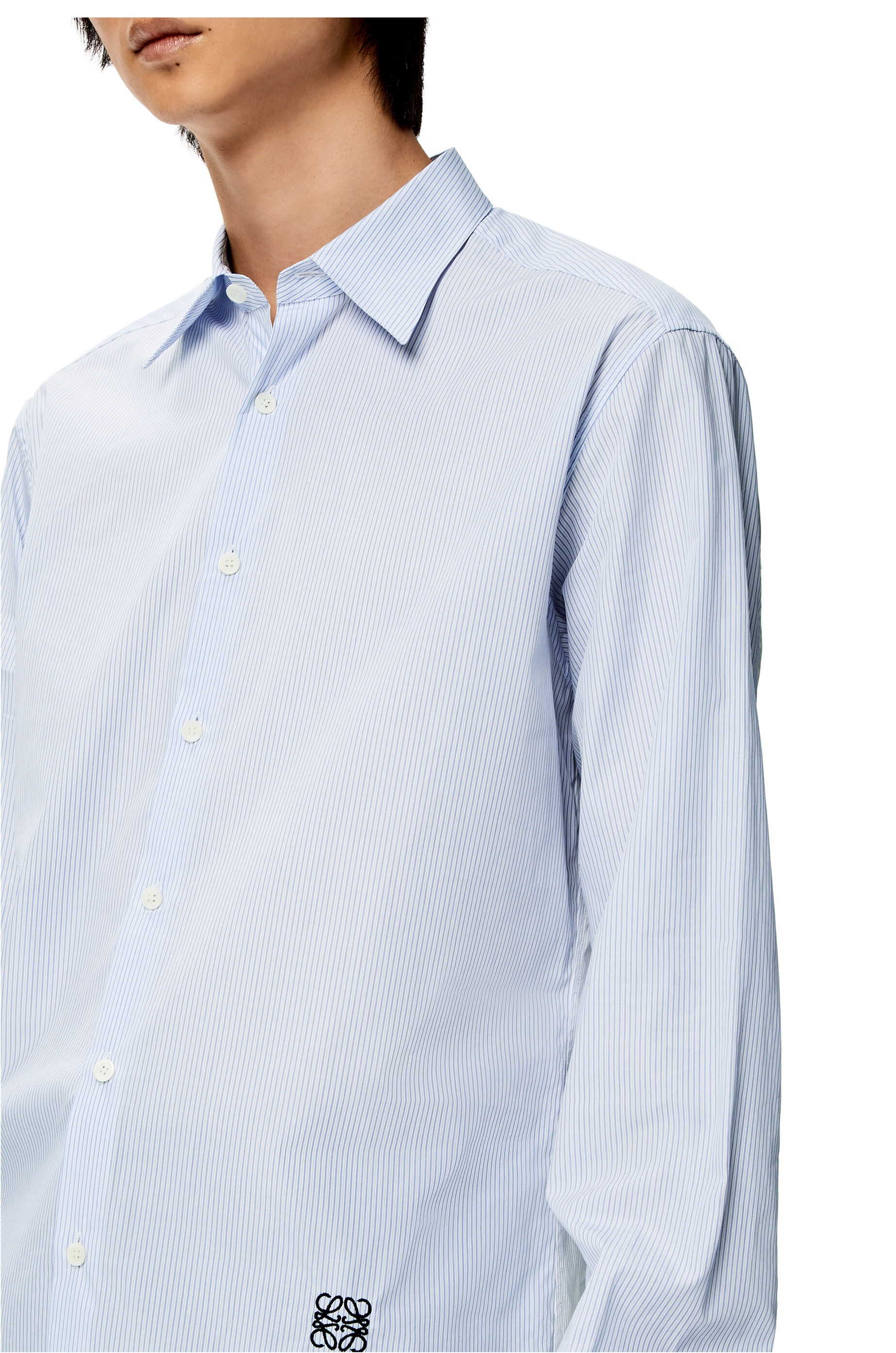 Patchwork stripe shirt in cotton - 5