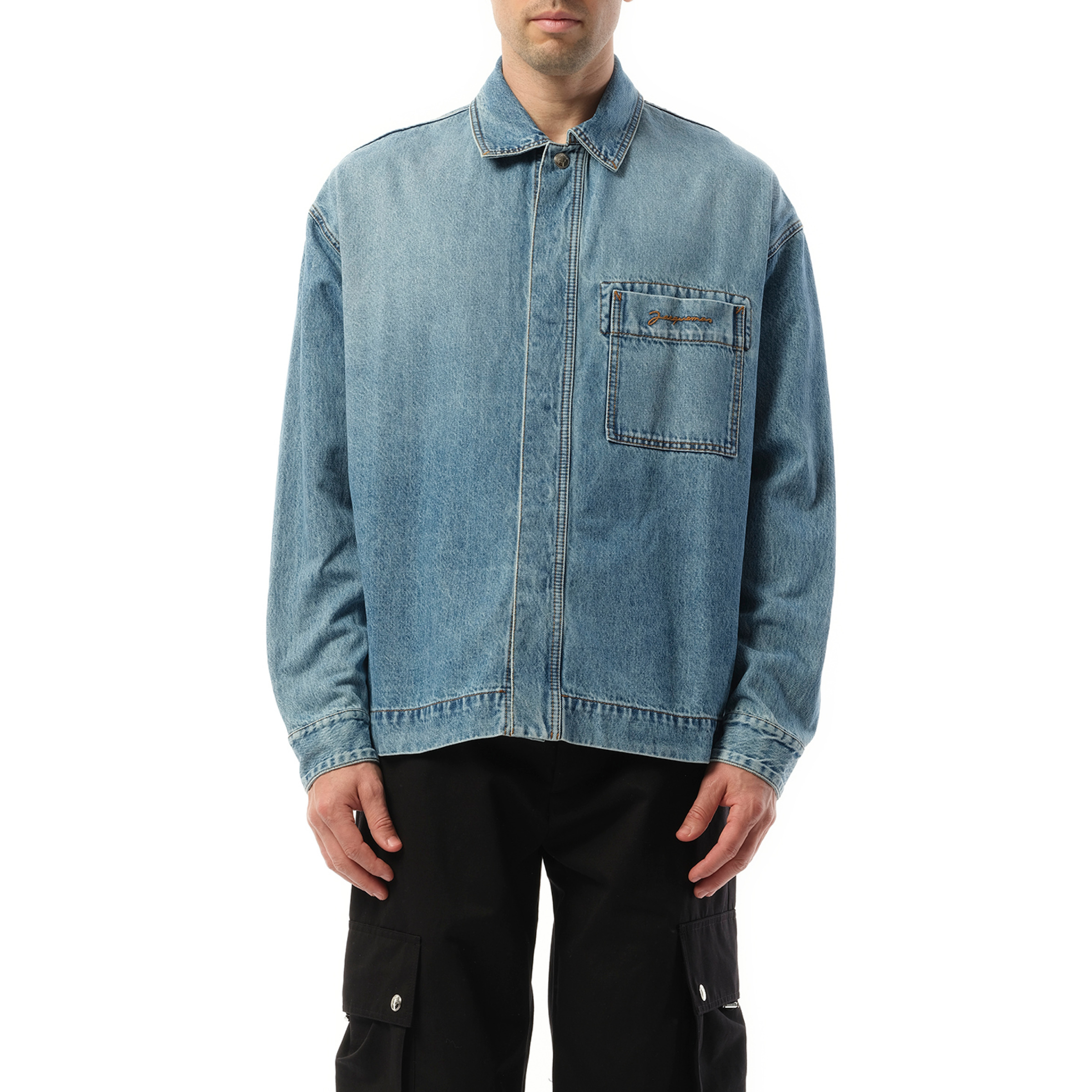 La Chemise Denim in Blue/Tabac - 1