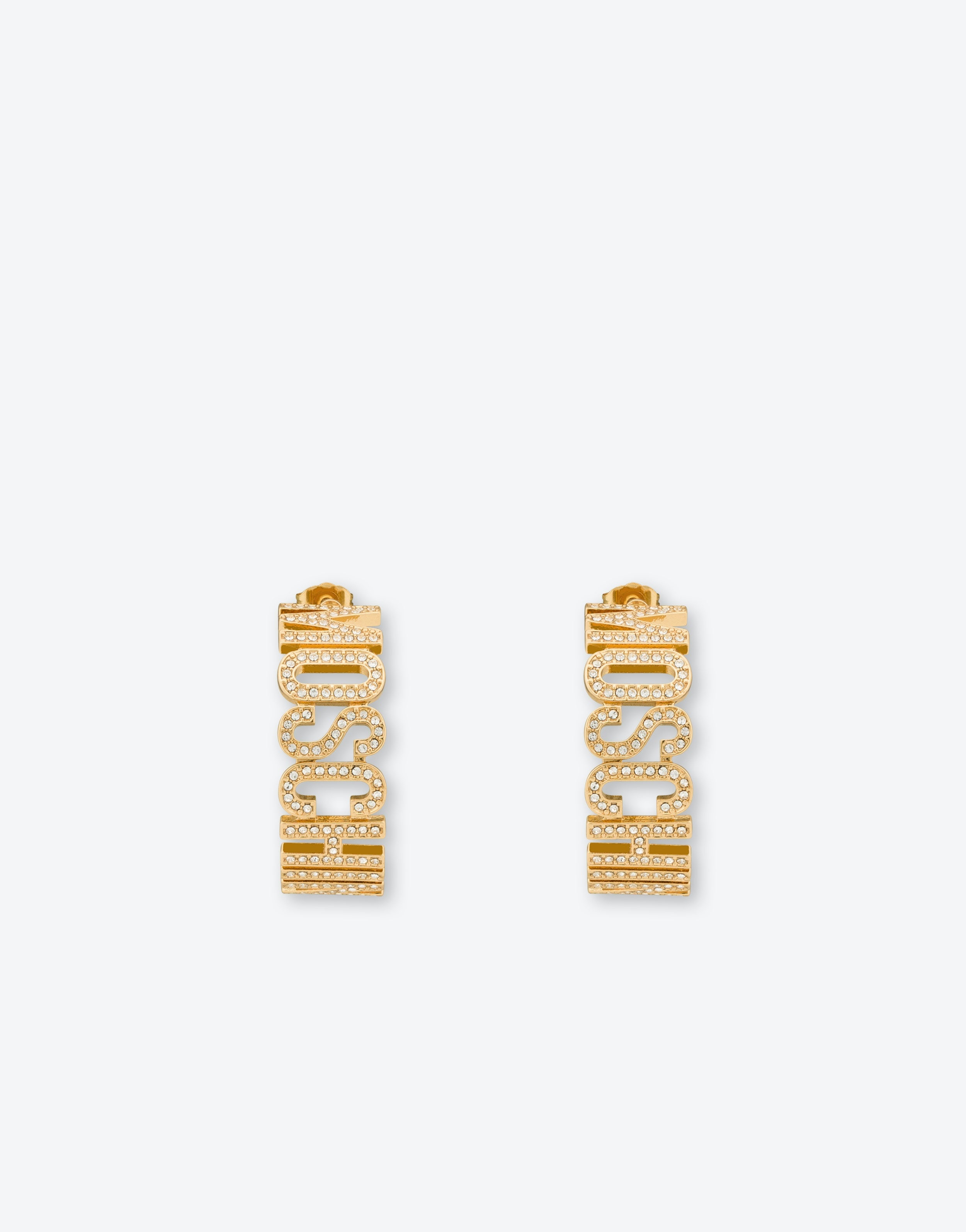 SPARKLING LETTERING LOGO SMALL EARRINGS - 1