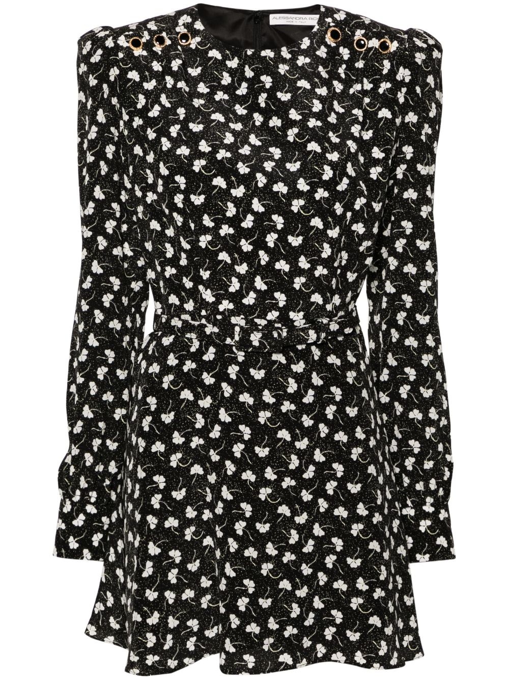 belted silk minidress - 1