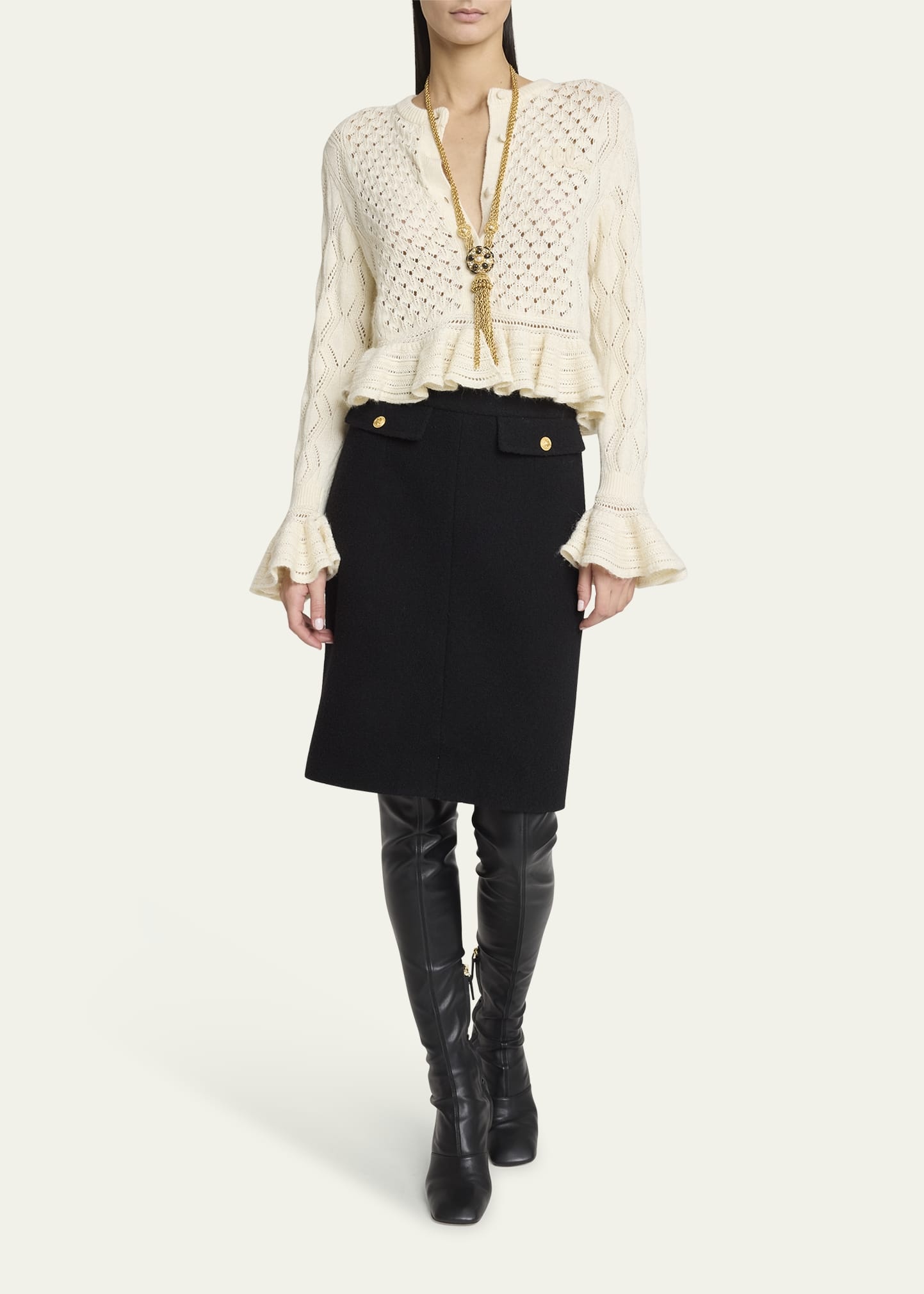 Tweed Pencil Skirt - 2