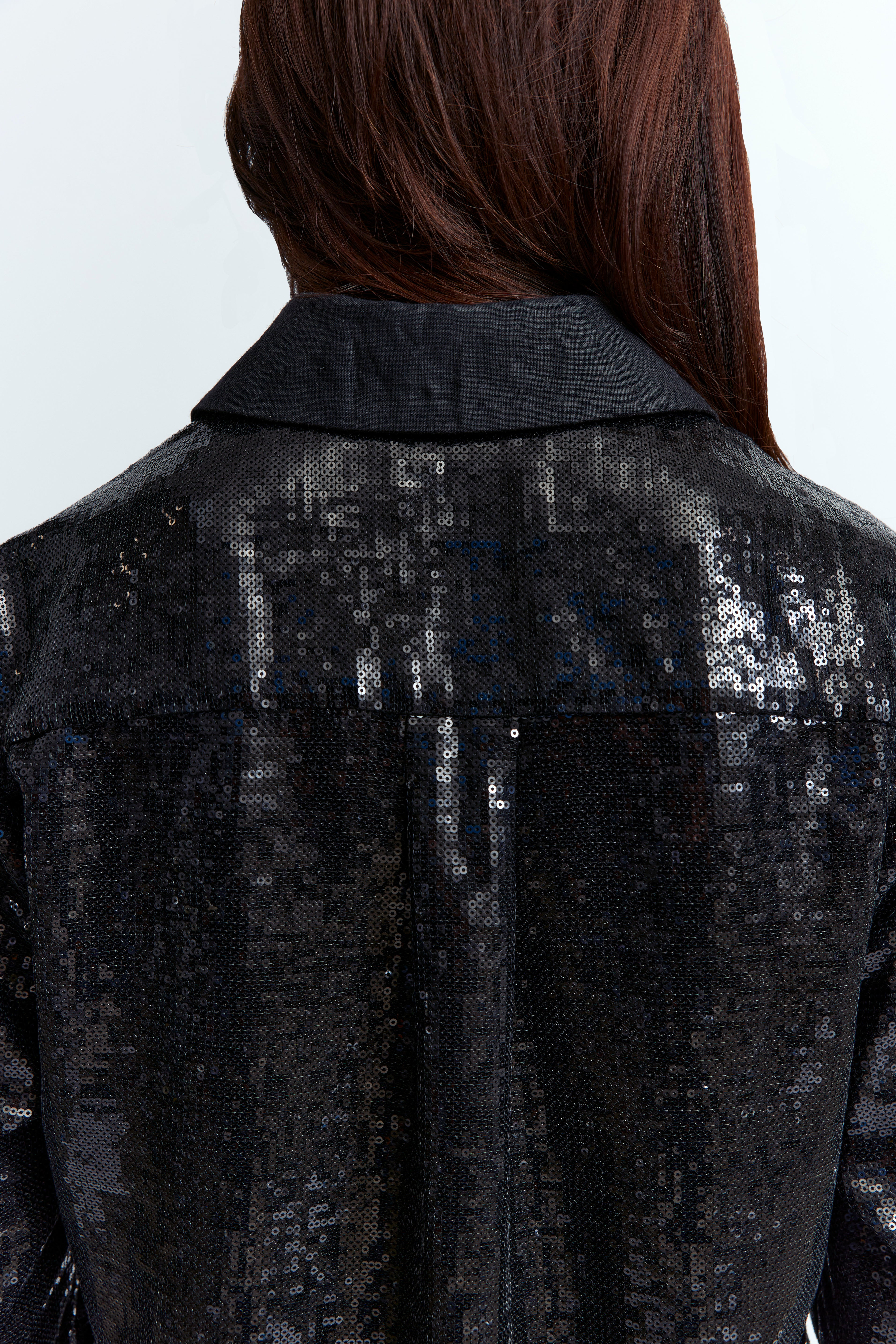 MARLEY SHIRT IN LINEN SEQUIN - 5