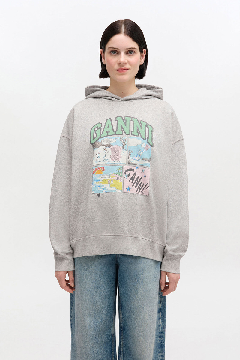 GANNI GREY BEAR COMIC HOODIE outlook