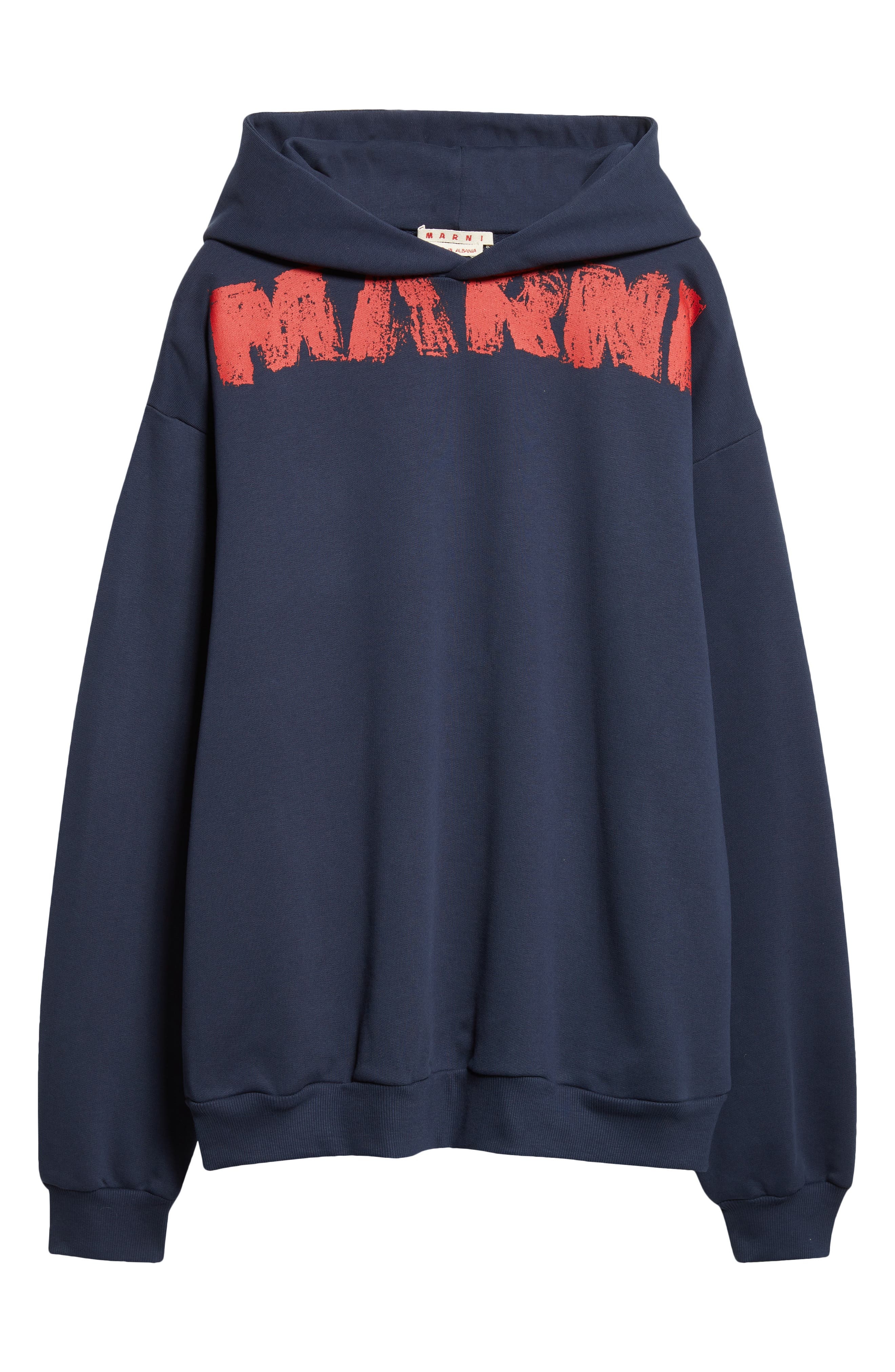 Marni Monolith Oversize Logo Graphic Hoodie in Navy/Blue at Nordstrom - 5