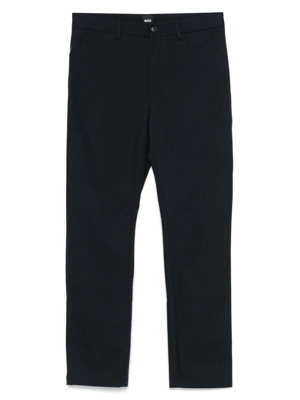 cotton-blend straight-leg trousers - 1