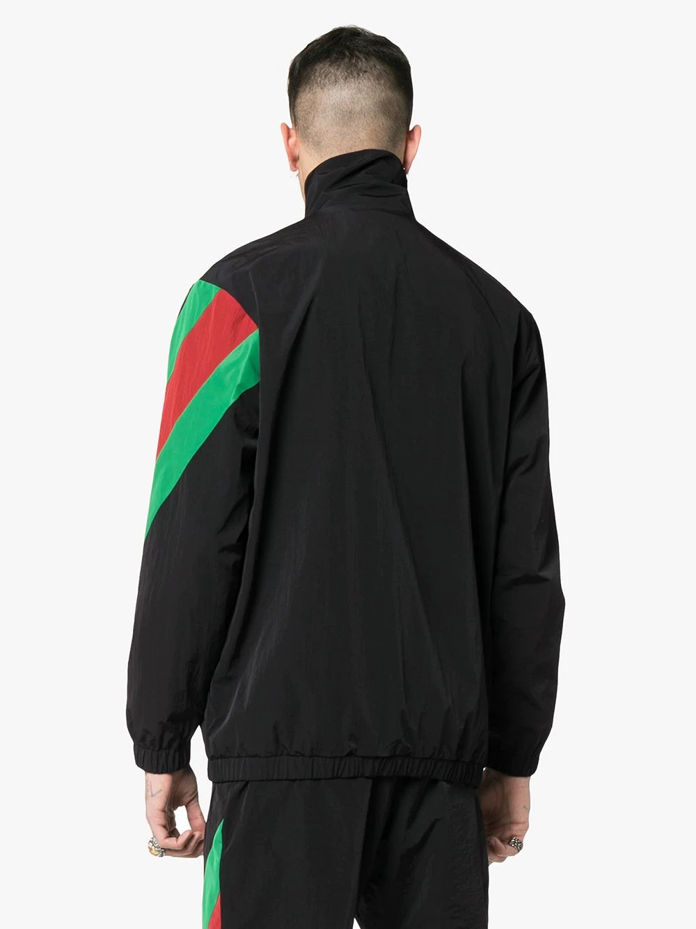 embroidered contrast stripe logo track jacket - 4