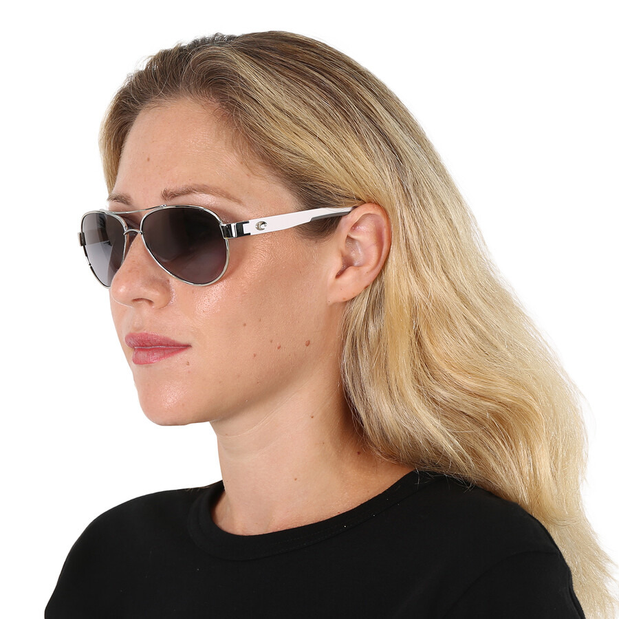 Costa Del Mar - Costa Del Mar Loreto Grey Gradient Polarized Glass Pilot Ladies Sunglasses 6S4006 400634 56 - 2