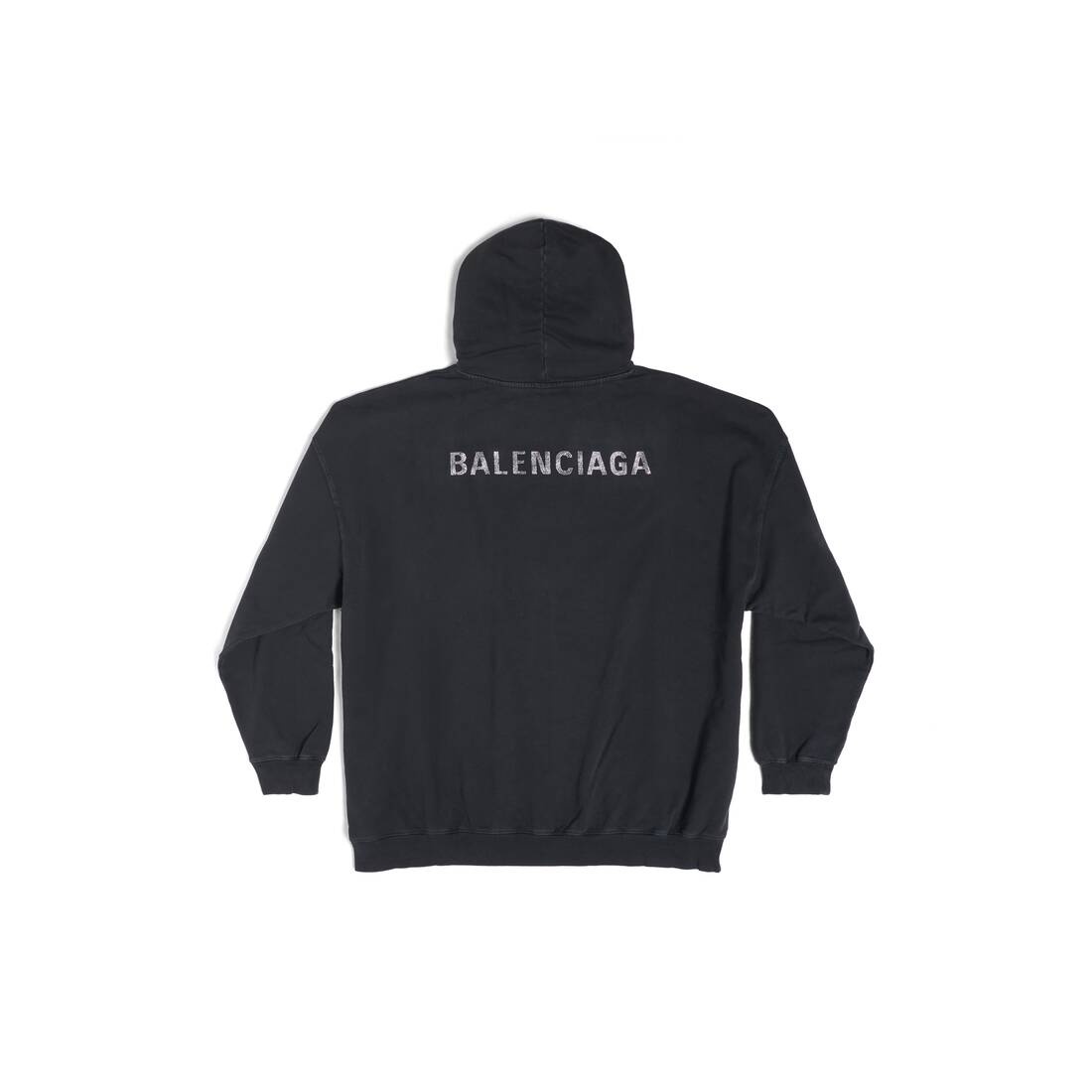 Women's Balenciaga Back Hoodie Large Fit in Black - 2