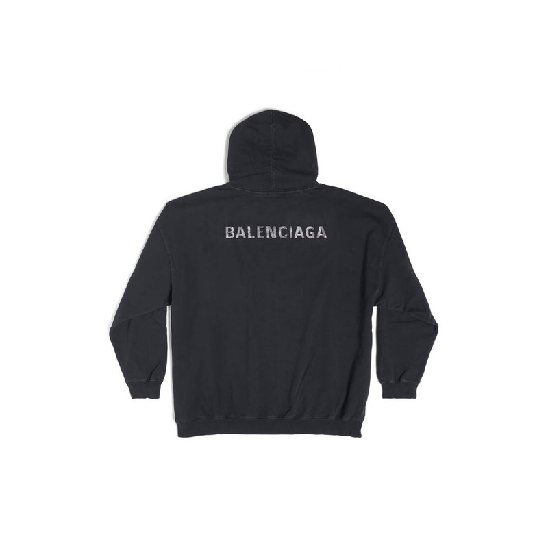 BALENCIAGA Women's Balenciaga Back Hoodie Large Fit in Black outlook