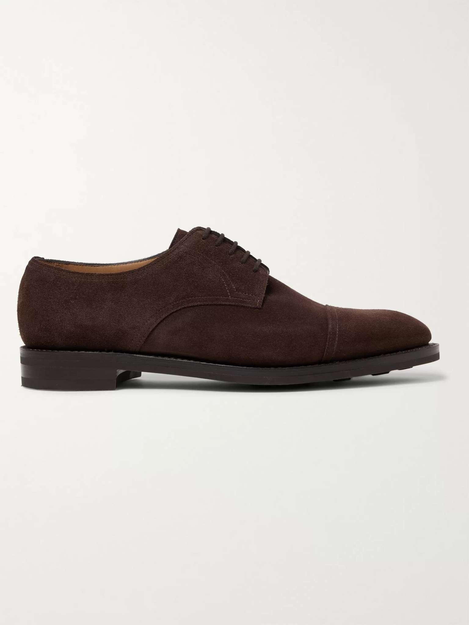 Cap-Toe Suede Derby Shoes - 1