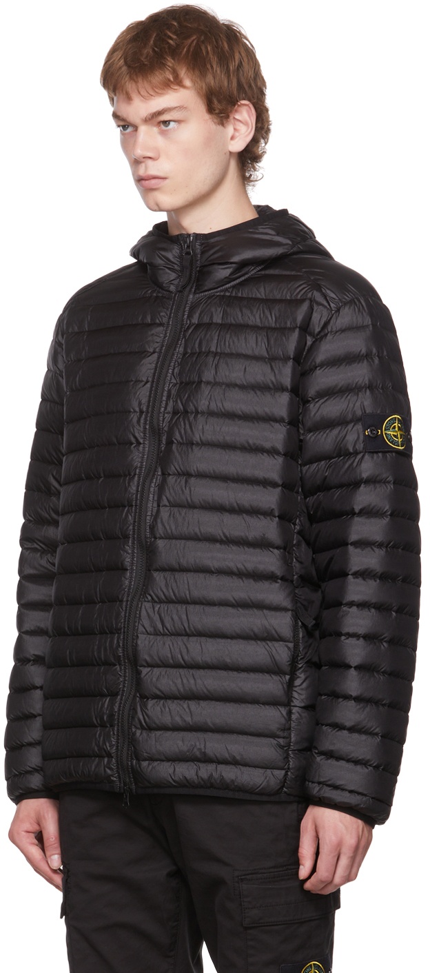 Black Quilted Down Jacket - 4
