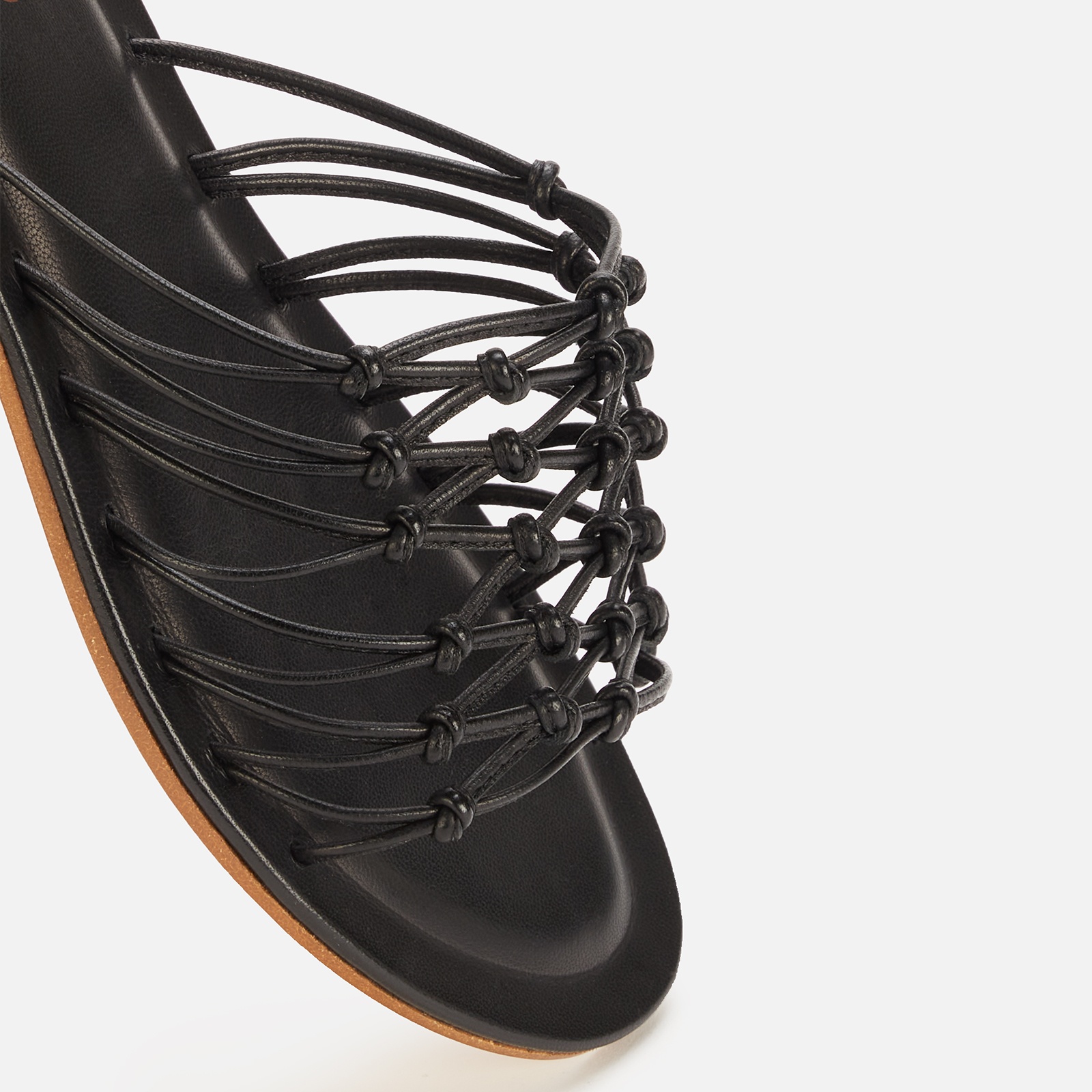 Mansur Gavriel Women's Mignon Leather Slide Sandals - Black - 4