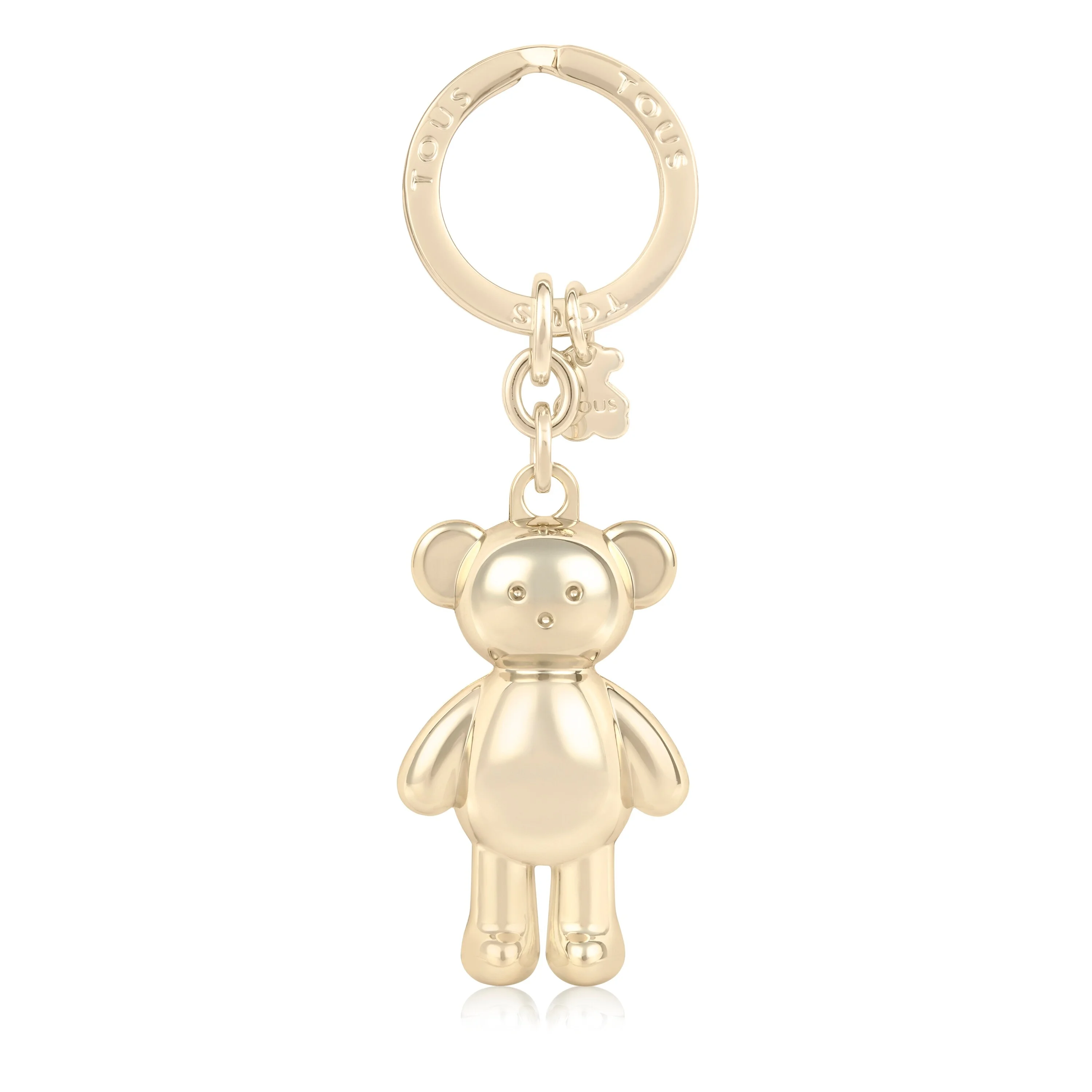 Gold colored Teddy Bear bear Key ring - 1