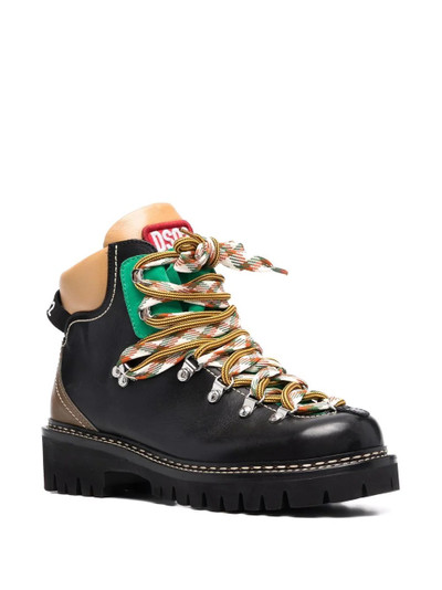 DSQUARED2 hiker style leather boots outlook