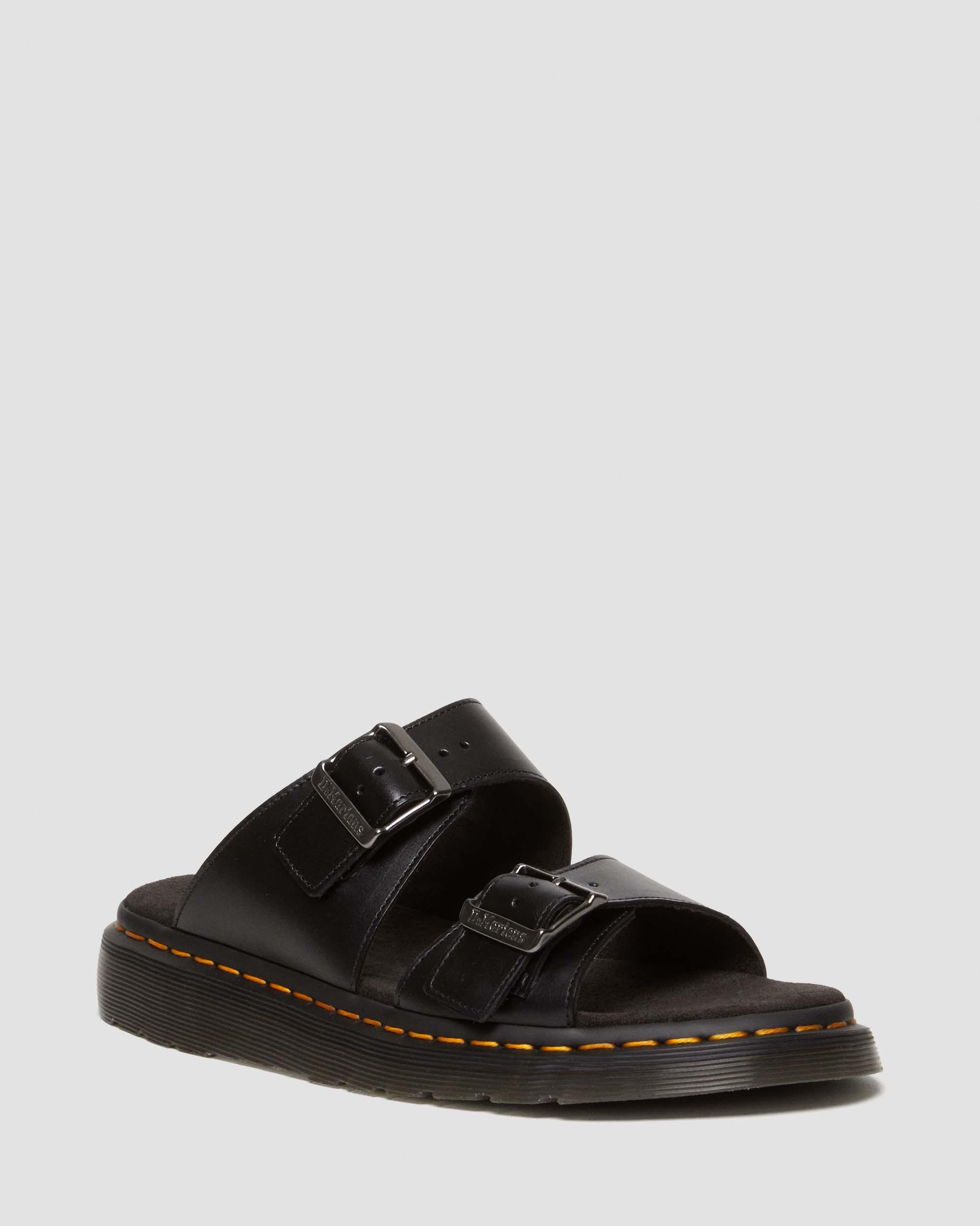 Josef Analine Leather Buckle Slide Sandals - 5
